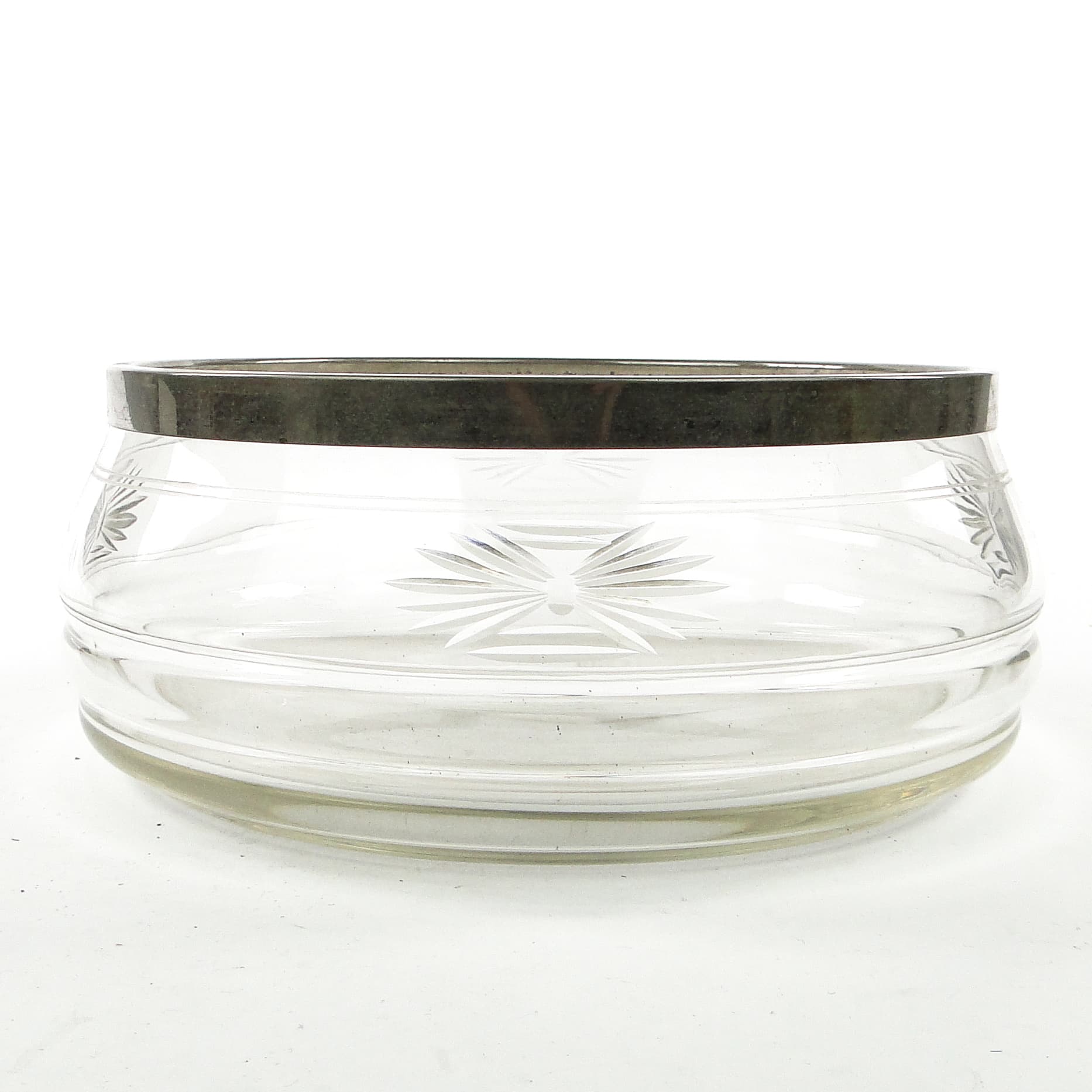 Patera Art Deco, szkło, mosiądz srebrzony, Niemcy, lata 30. - 104340