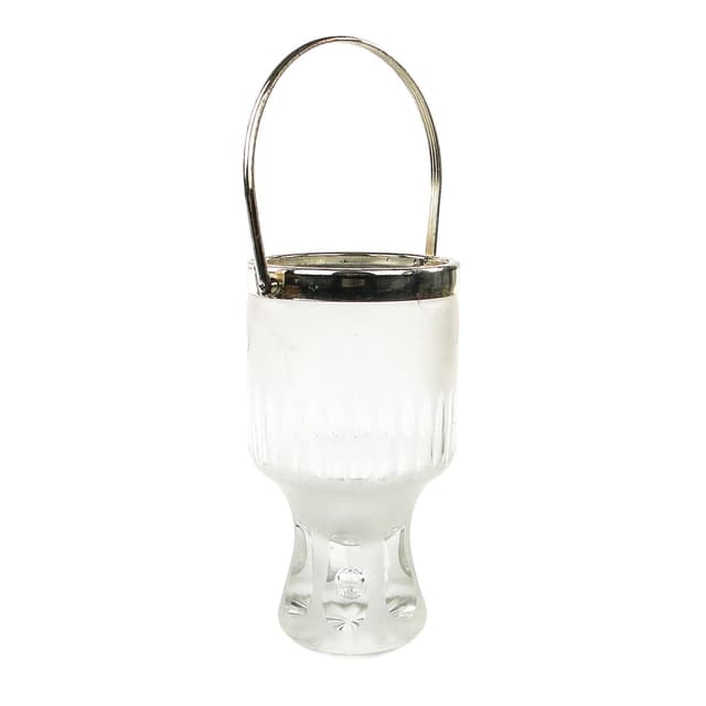 Art Deco ice bucket, glass, Val Saint Lambert, Belgium, 1950s. - DIMENSION