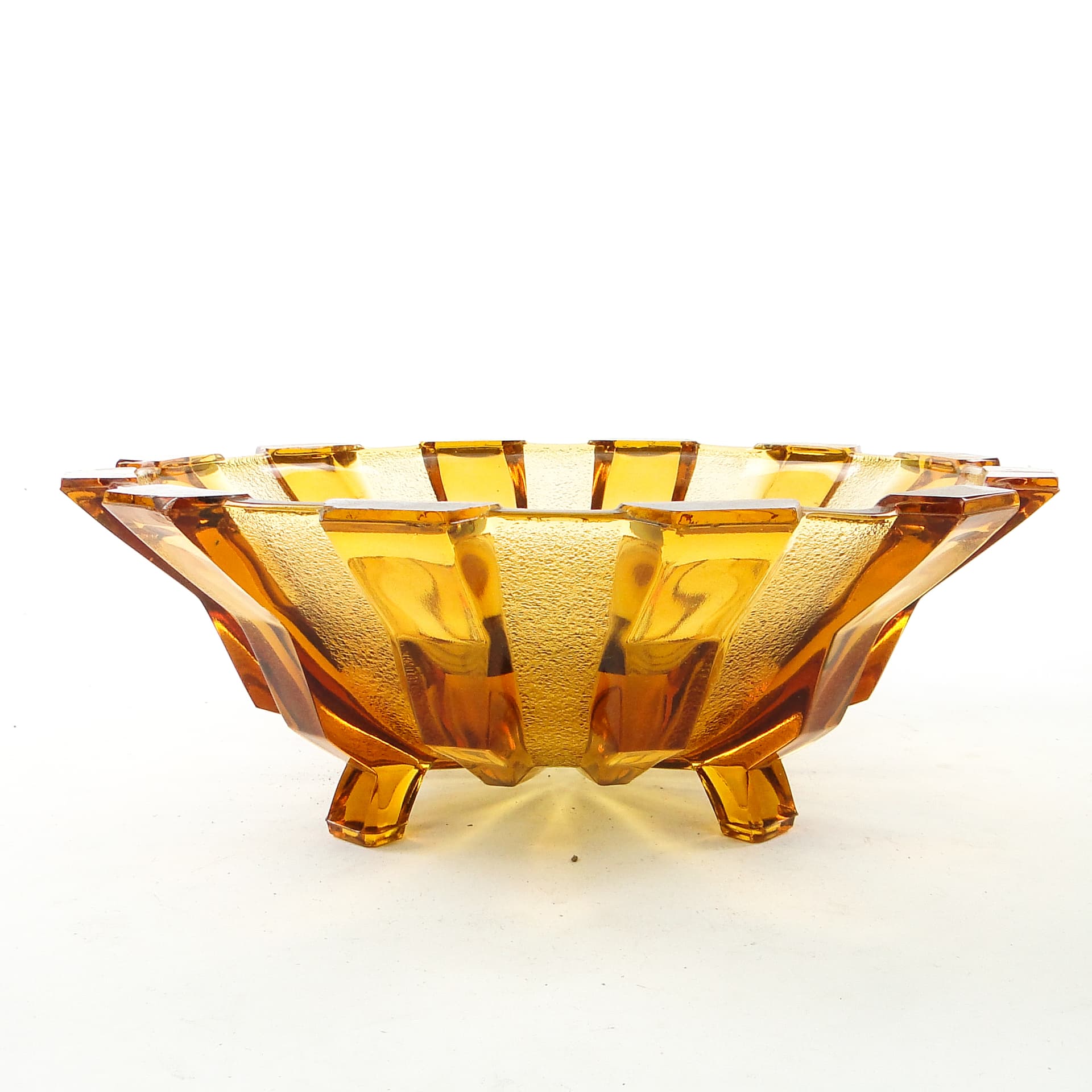 Art Deco centerpiece bowl, glass, Val Saint Lambert, Belgium, 1950s. - 104407