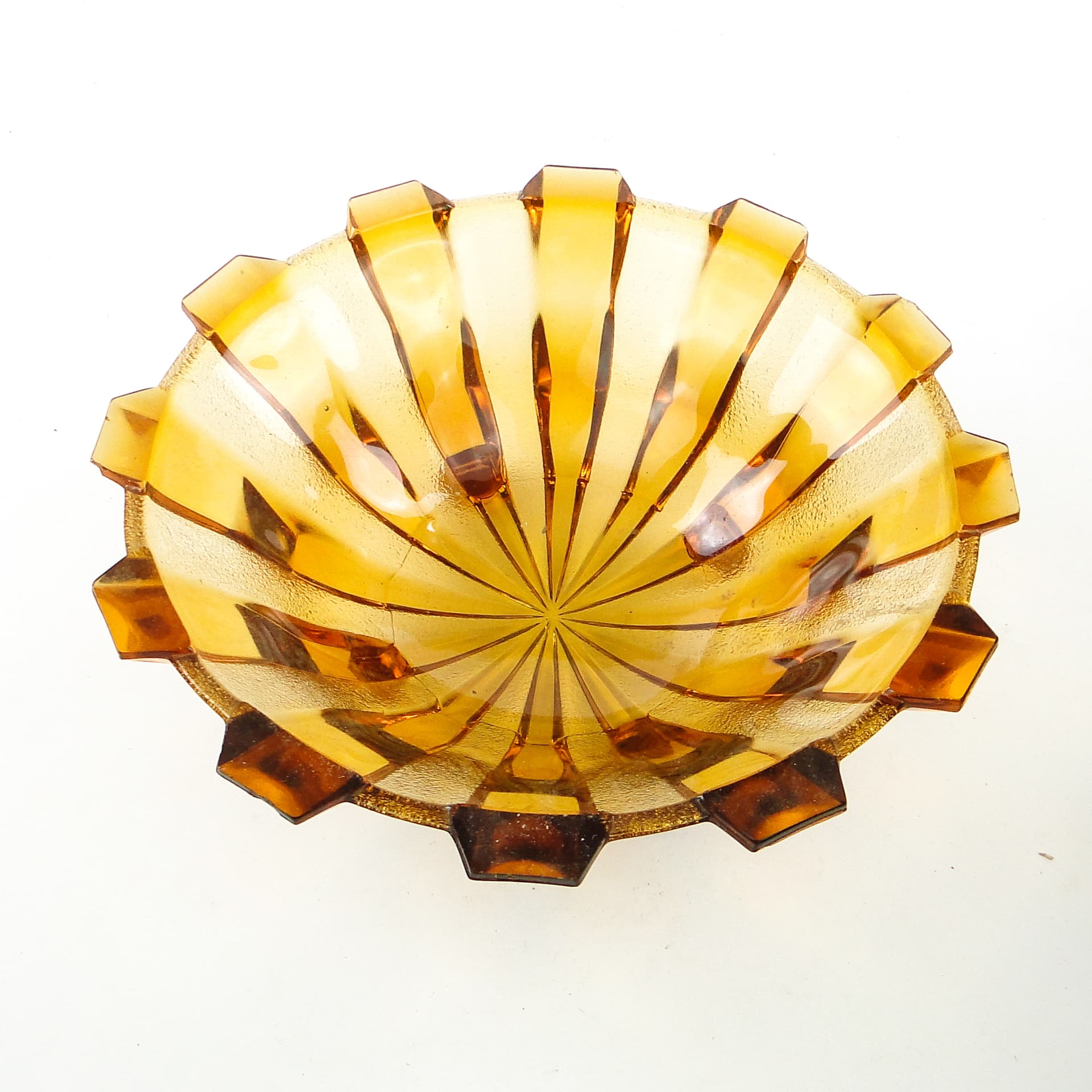 Art Deco centerpiece bowl, glass, Val Saint Lambert, Belgium, 1950s. - 104401