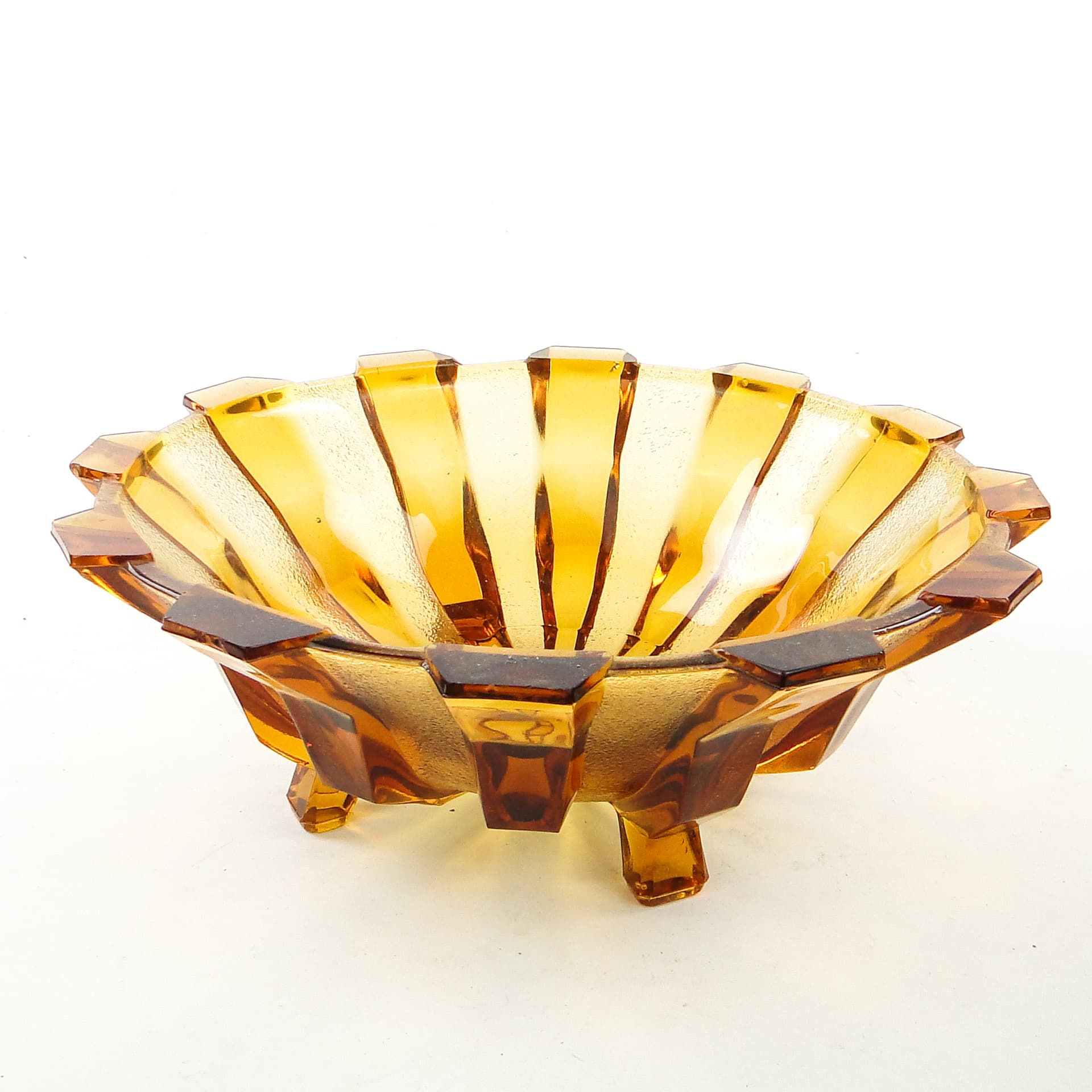Art Deco centerpiece bowl, glass, Val Saint Lambert, Belgium, 1950s. - 104399