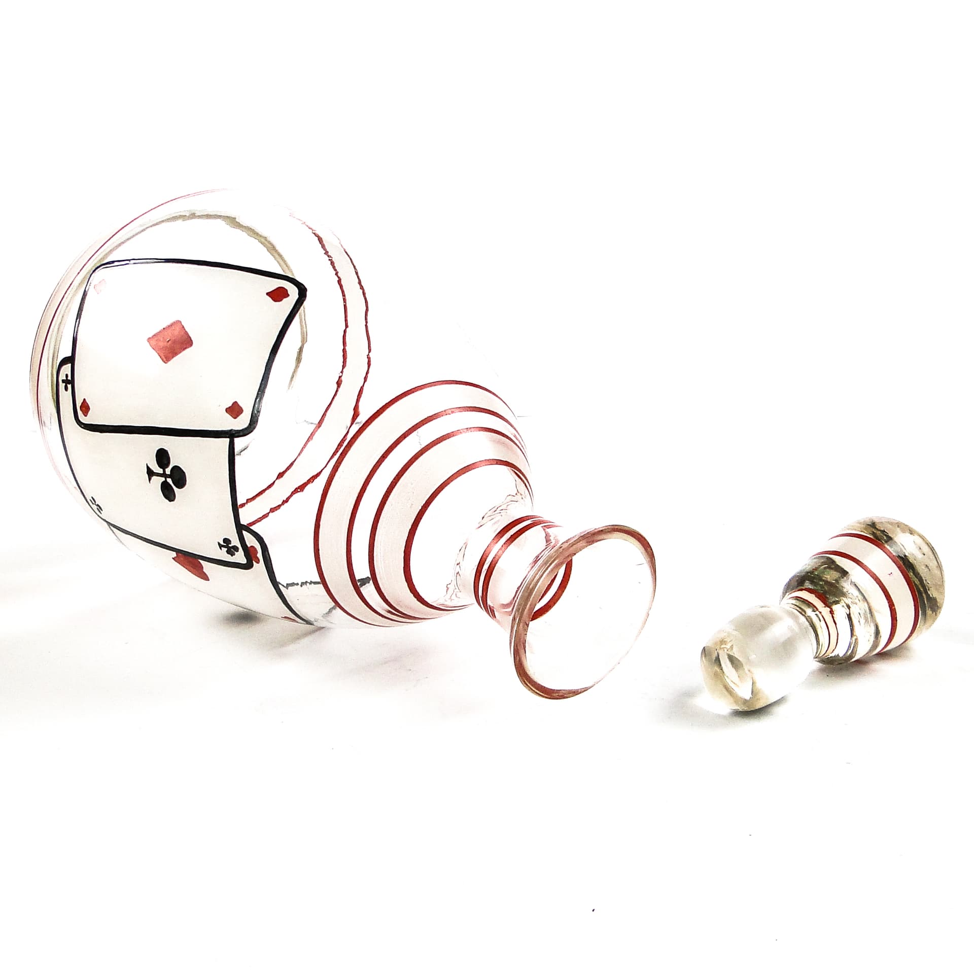 Brydżówka decanter, mid-century modern, glass, Hortensja, Poland, 1950s. - 104527