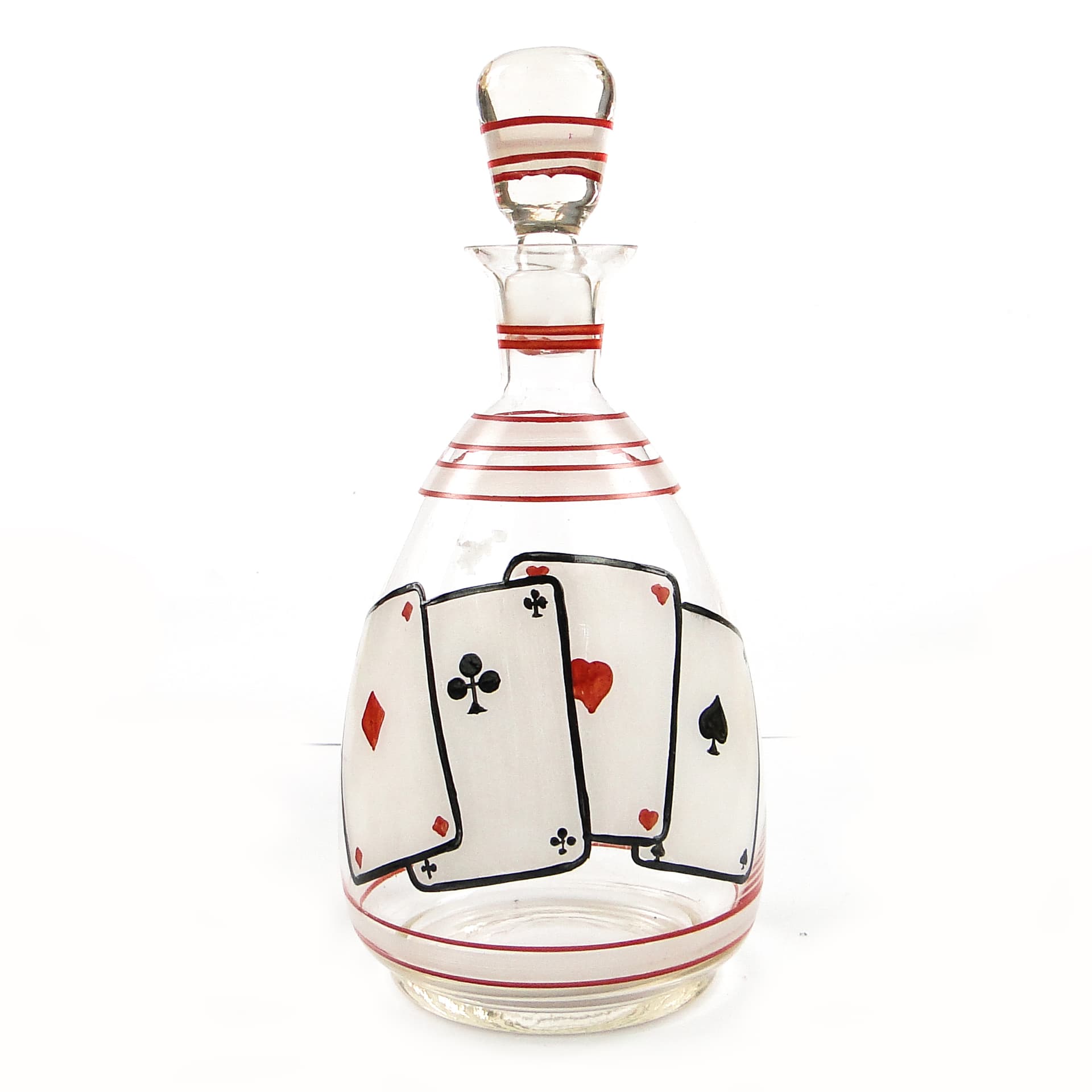 Brydżówka decanter, mid-century modern, glass, Hortensja, Poland, 1950s. - 104524