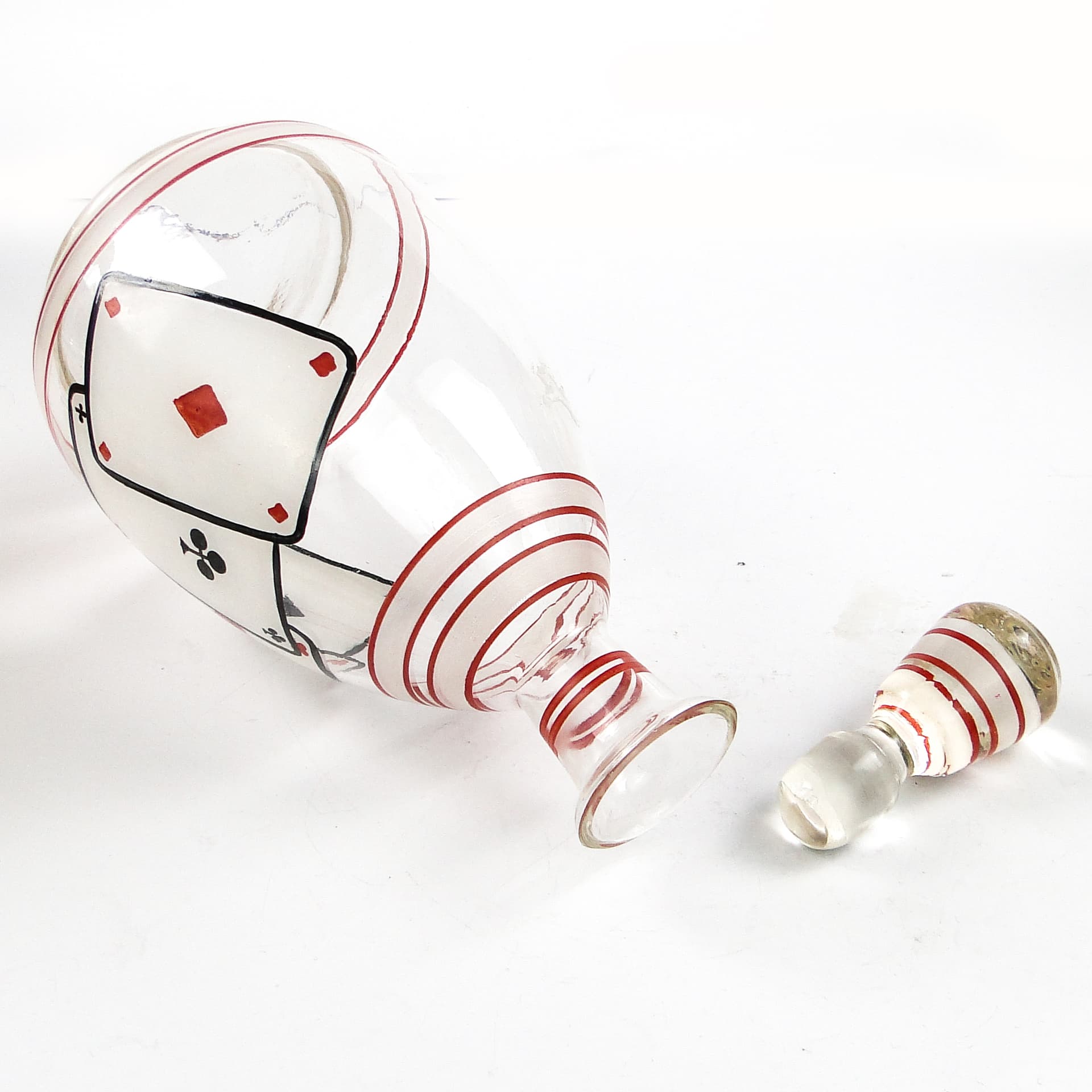 Brydżówka decanter, mid-century modern, glass, Hortensja, Poland, 1950s. - 104529