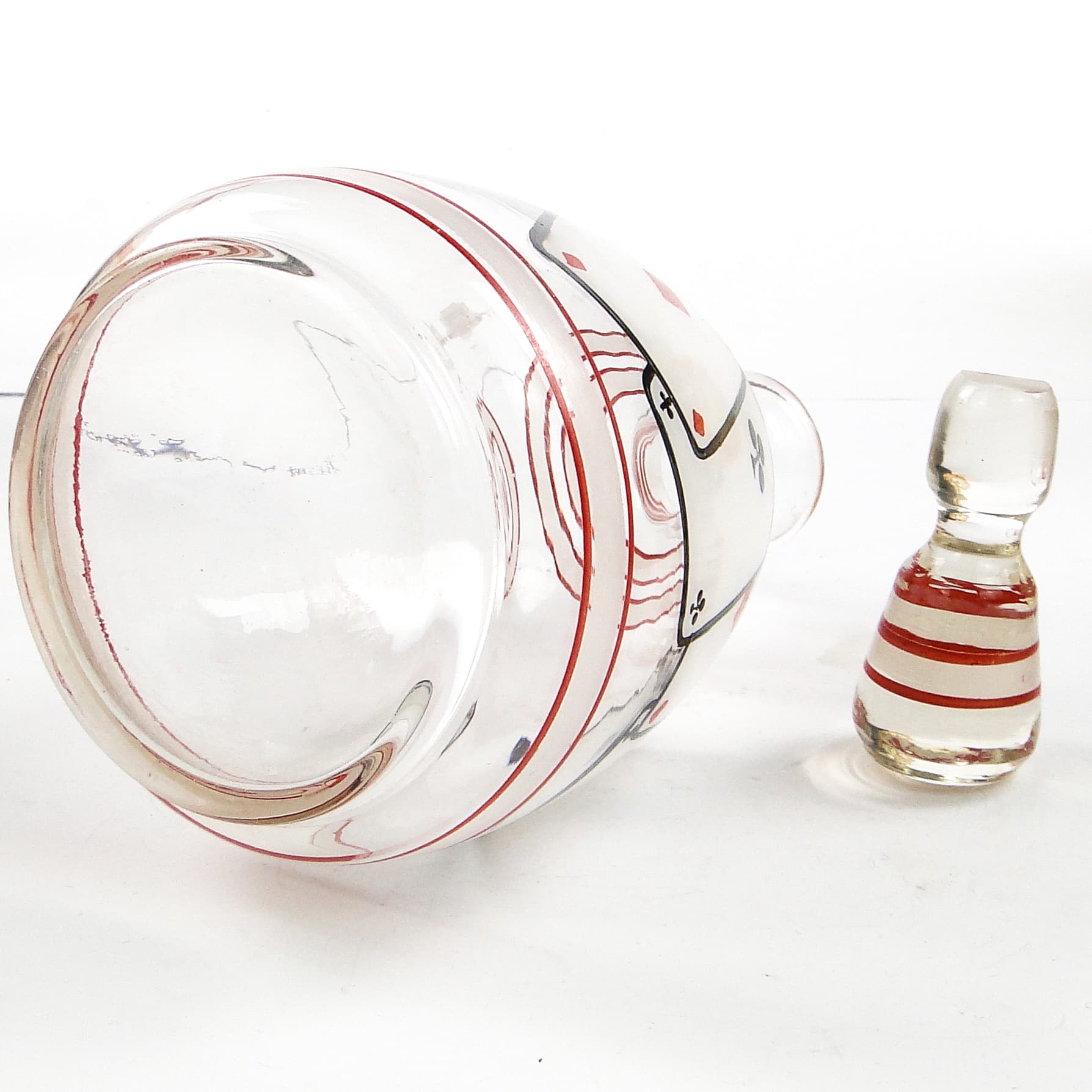 Brydżówka decanter, mid-century modern, glass, Hortensja, Poland, 1950s. - 104528