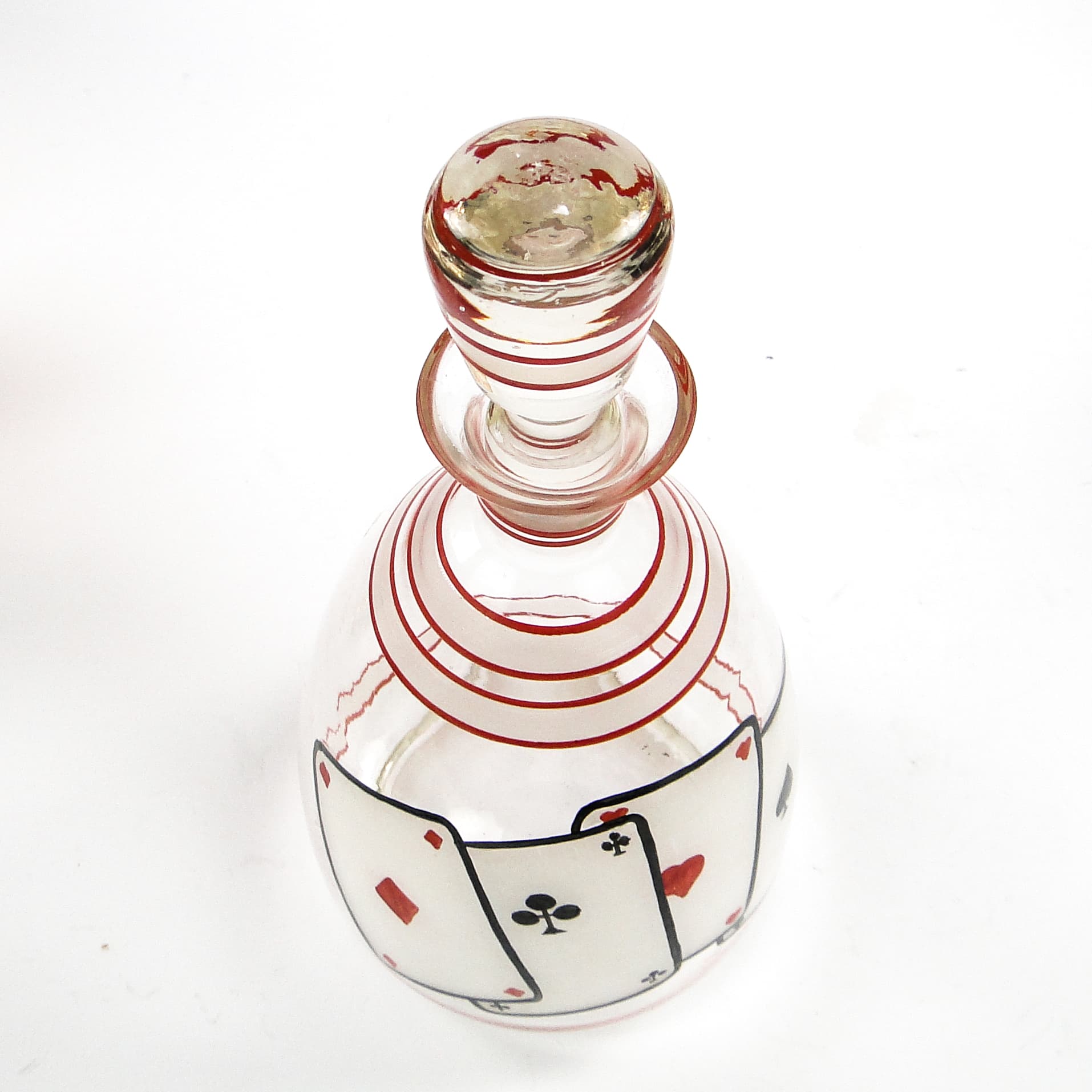 Brydżówka decanter, mid-century modern, glass, Hortensja, Poland, 1950s. - 104530