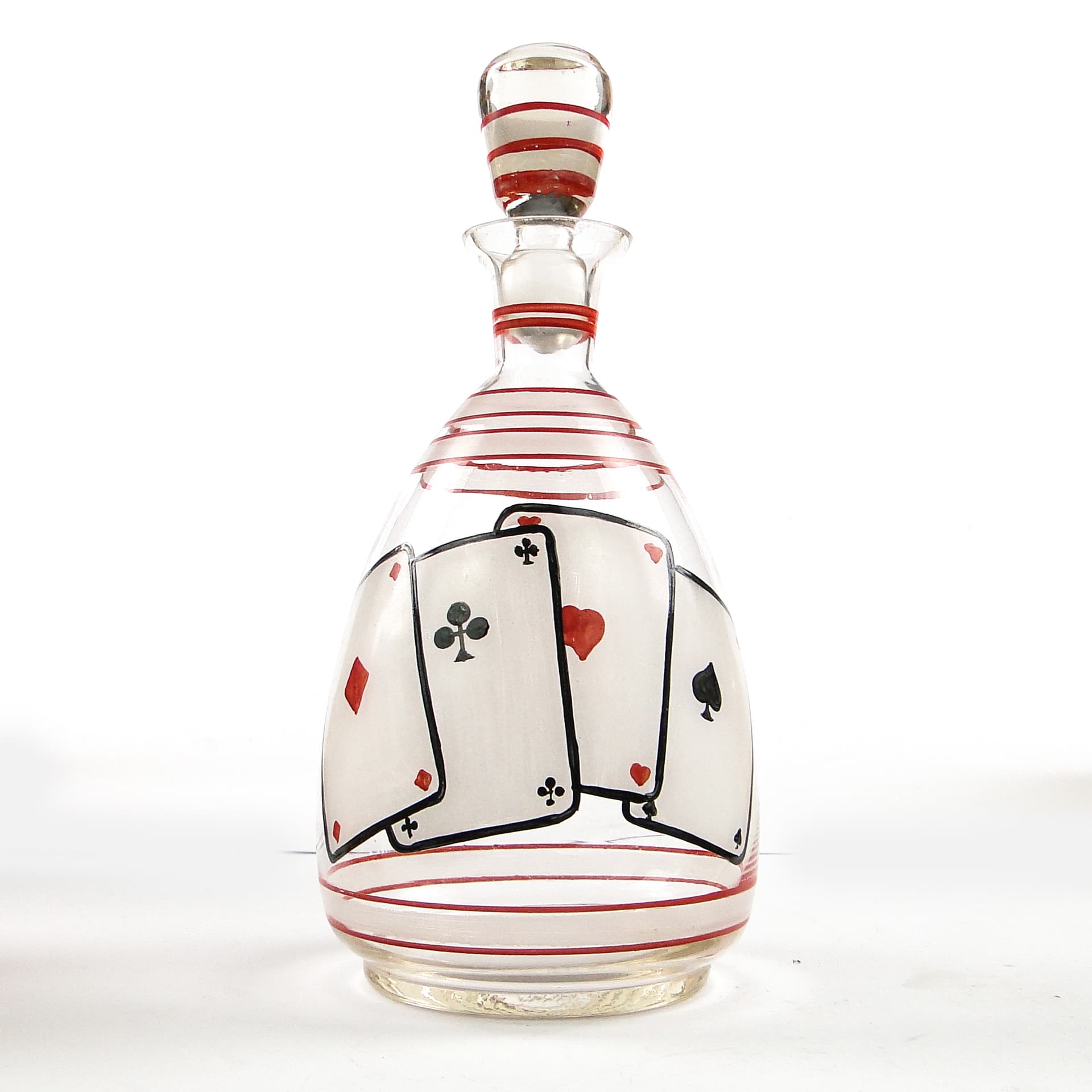 Brydżówka decanter, mid-century modern, glass, Hortensja, Poland, 1950s. - 104526