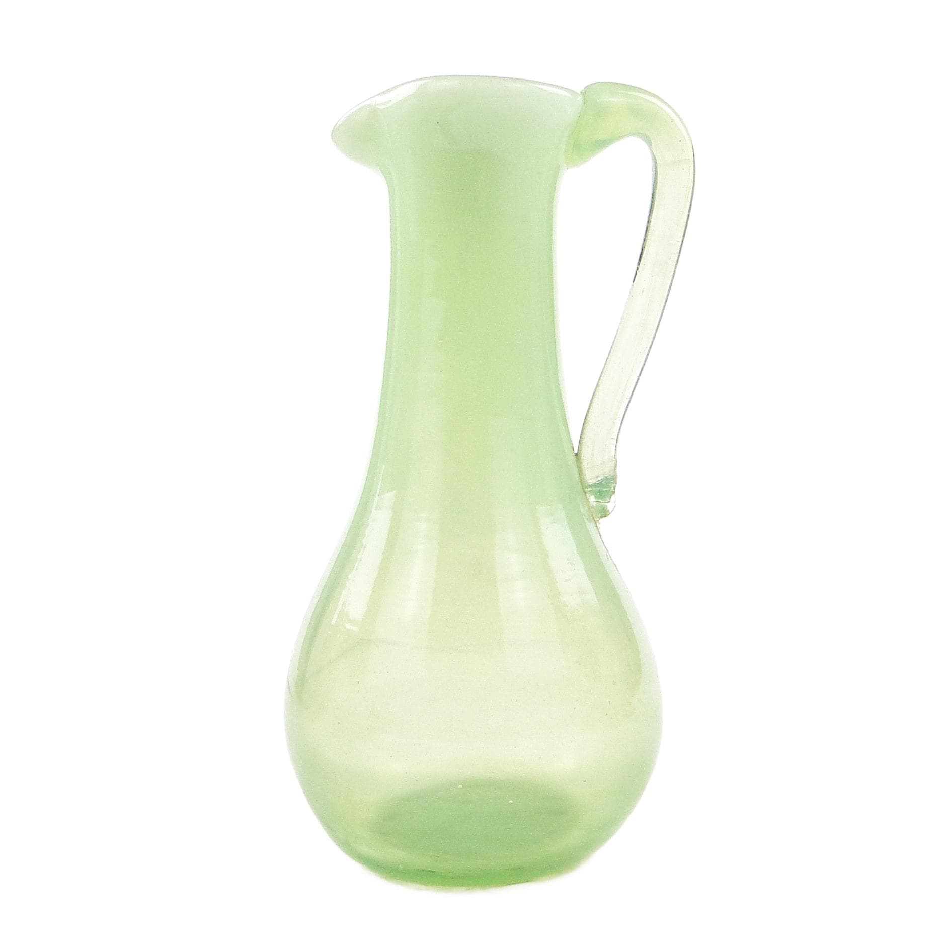 Pitcher, Minimalism, turquoise glass, by J. Słuczan-Orkusz, Poland, 1970s