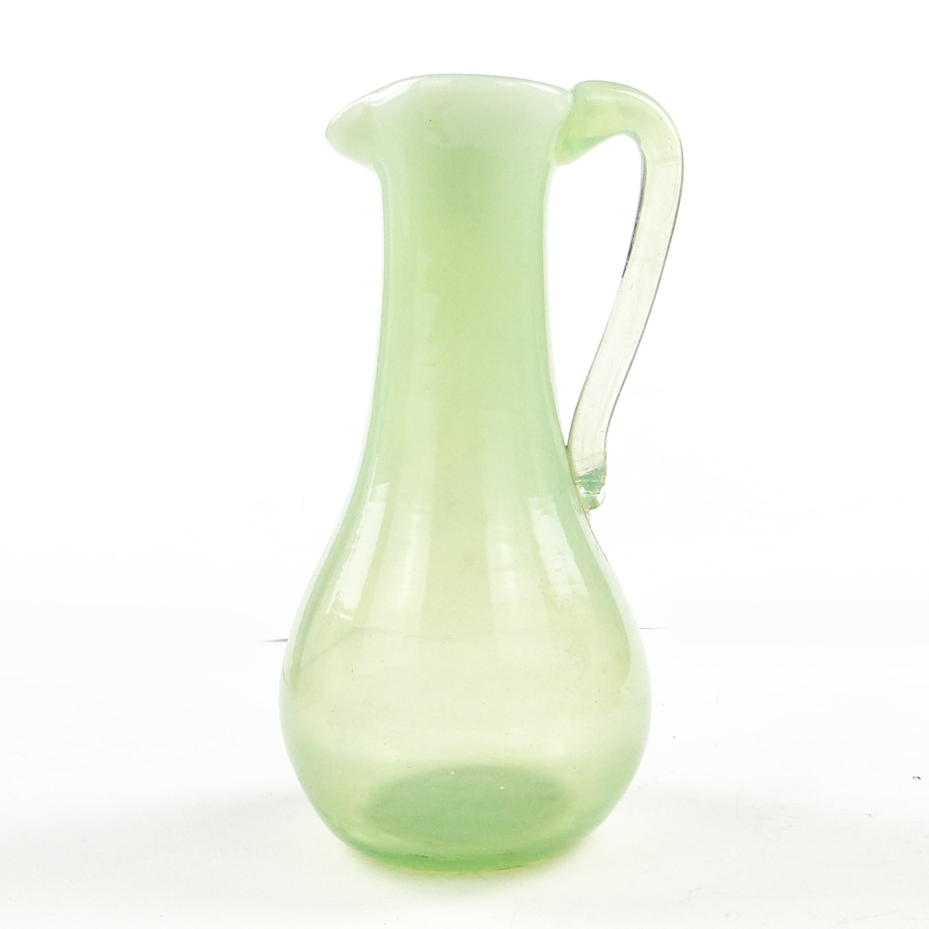 Pitcher, Minimalism, turquoise glass, by J. Słuczan-Orkusz, Poland, 1970s - 104583