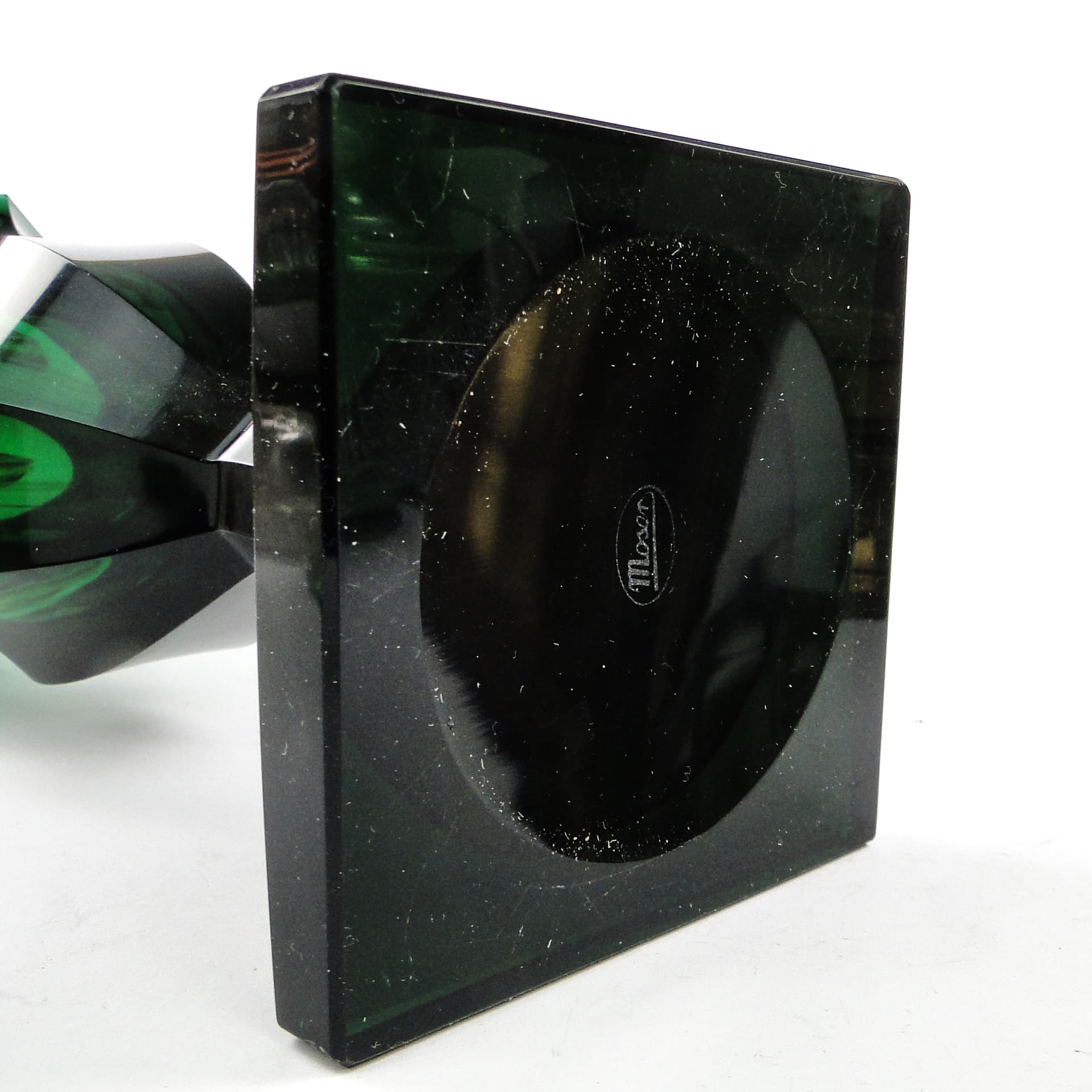 Wazon Art Deco, kryształ zielony, Moser, Czechosłowacja, lata 30. - 104621