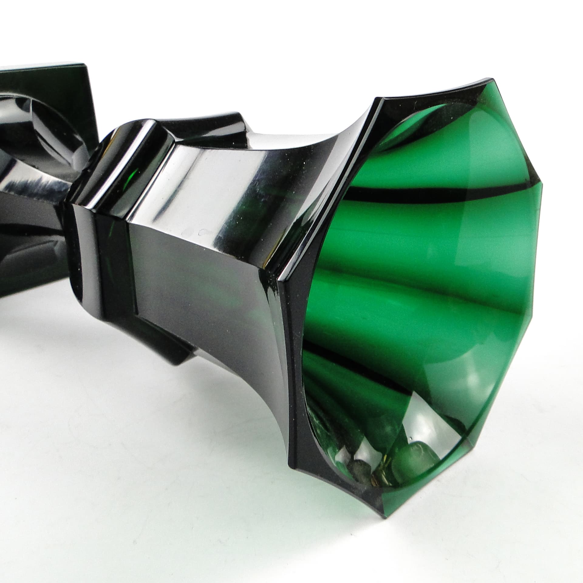 Wazon Art Deco, kryształ zielony, Moser, Czechosłowacja, lata 30. - 104614