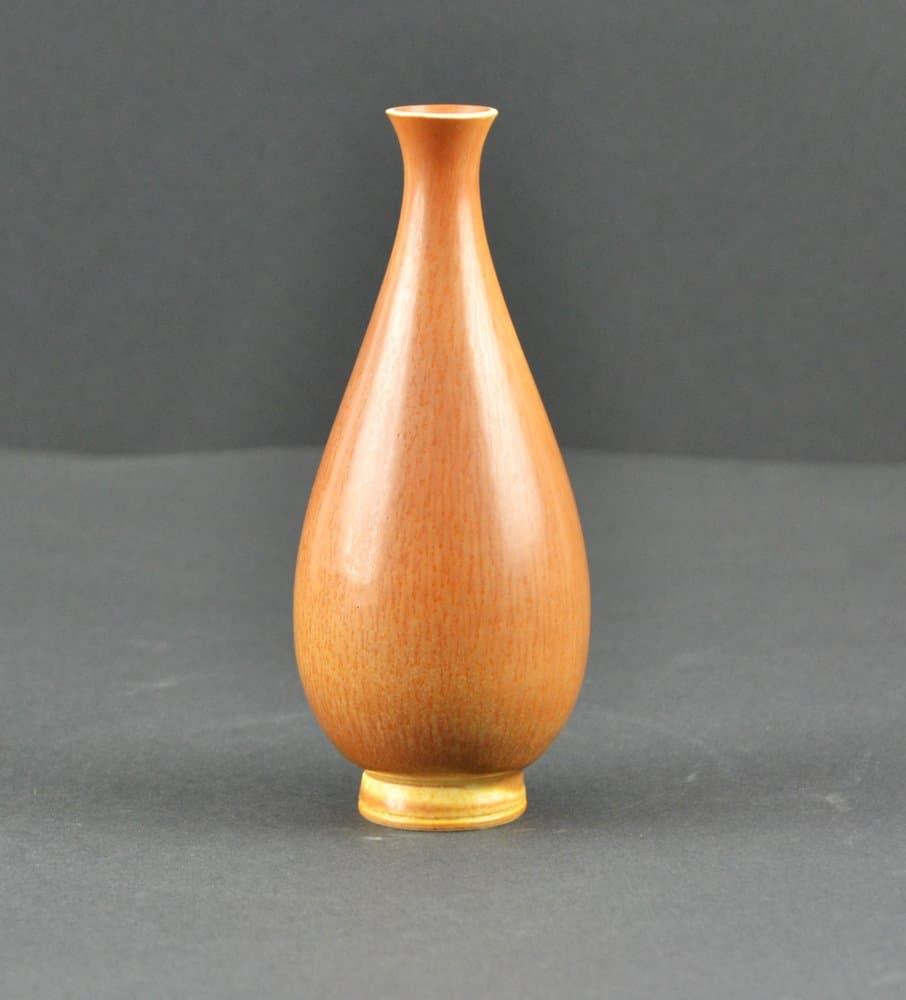 Wazon, jasnobrązowy, ceramika, proj. B. Friberg, Gustavsberg, Szwecja, lata 50. - 826