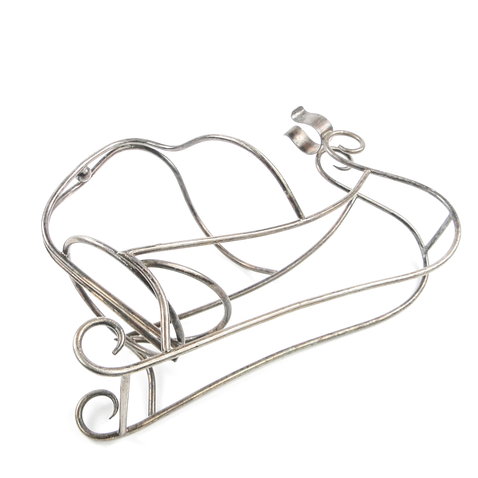 Modernism champagne bottle holder, silver-plated brass, Belgium, 1930s. - 104701