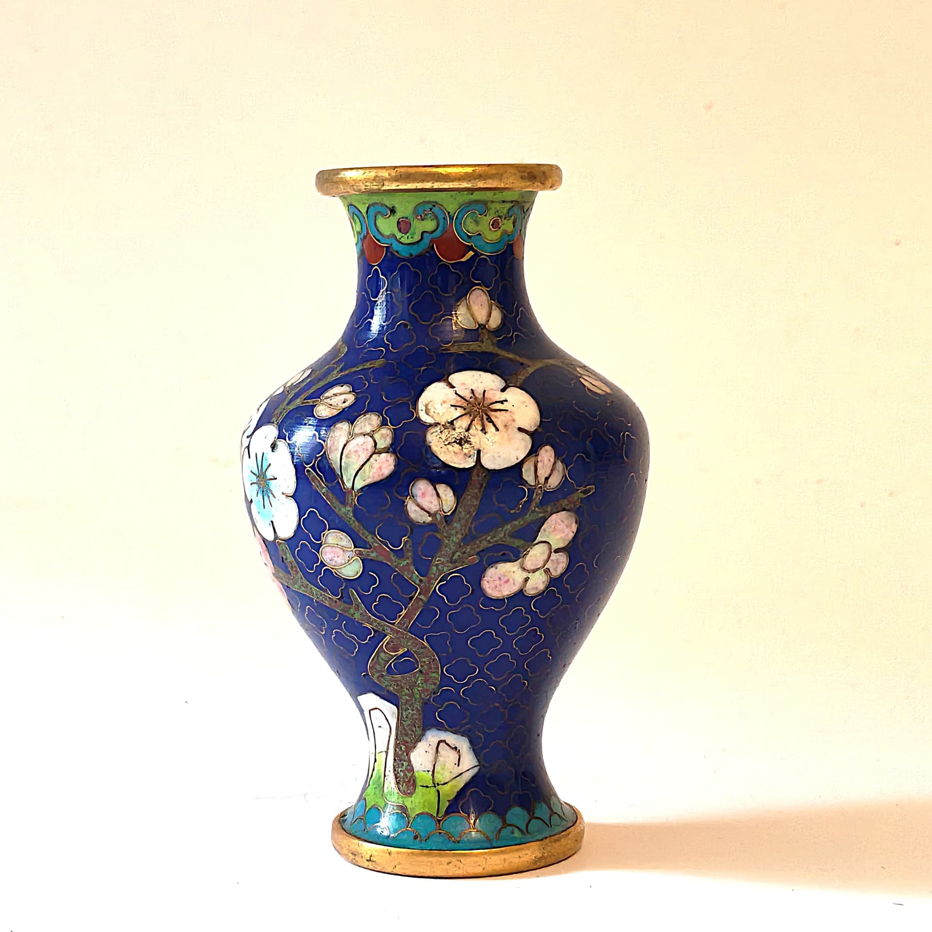 Wazon cloisonné, niebieski, Chiny, lata 50. - 104747