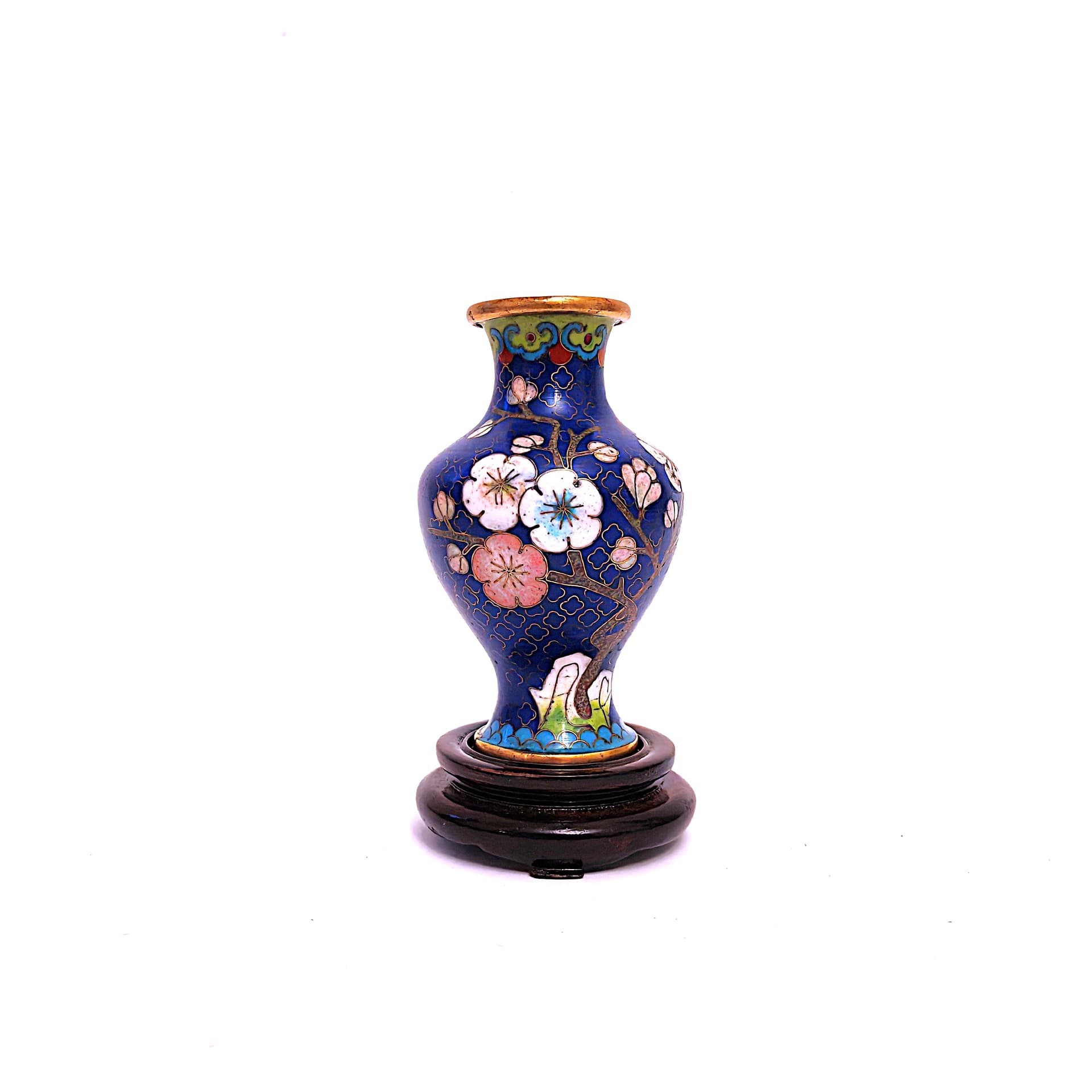 Wazon cloisonné, niebieski, Chiny, lata 50. - 104752