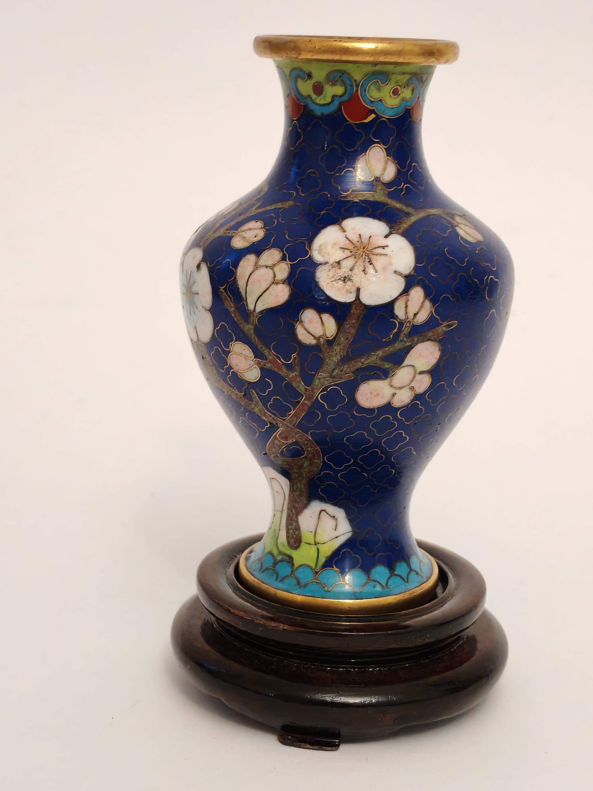 Wazon cloisonné, niebieski, Chiny, lata 50. - 104754