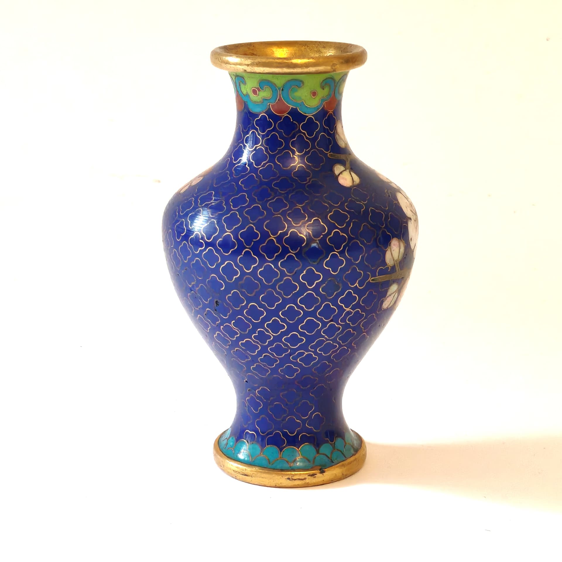 Wazon cloisonné, niebieski, Chiny, lata 50. - 104749