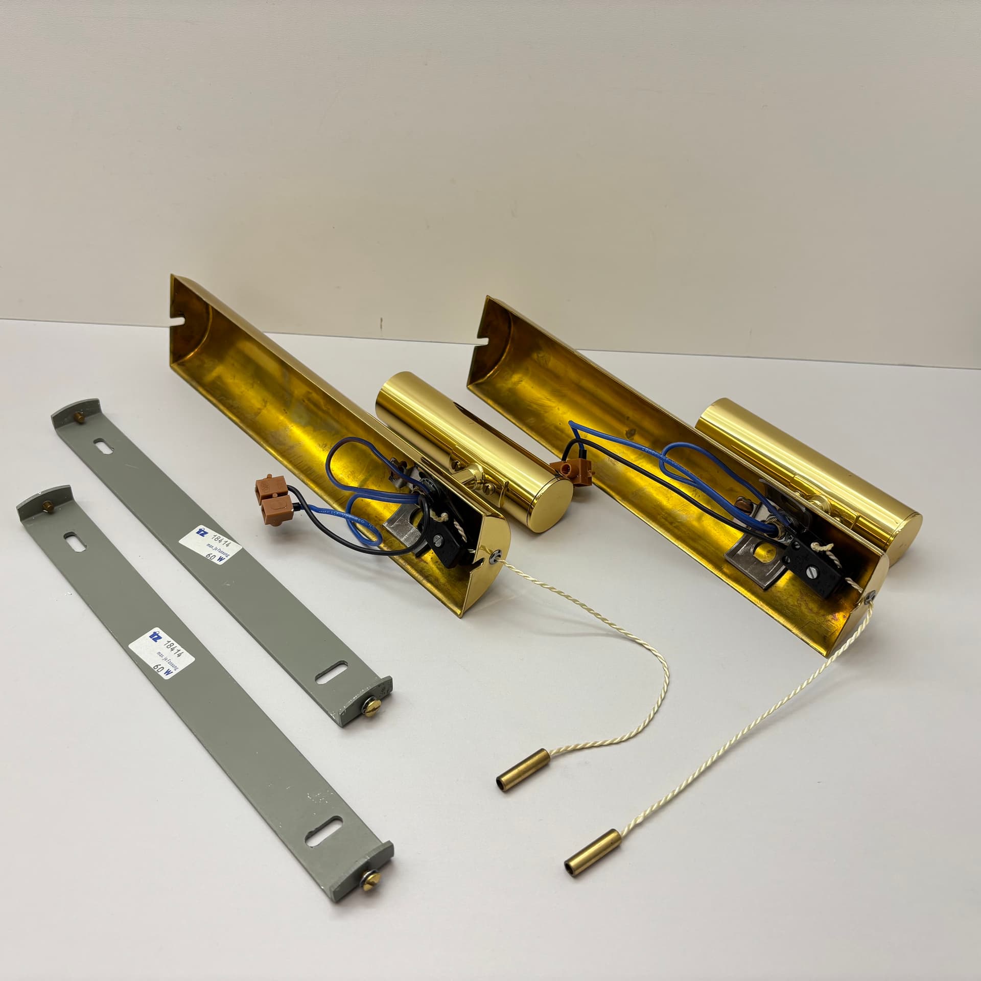 Para kinkietów, złoty mosiądz, Niemcy, lata 70. - 104834