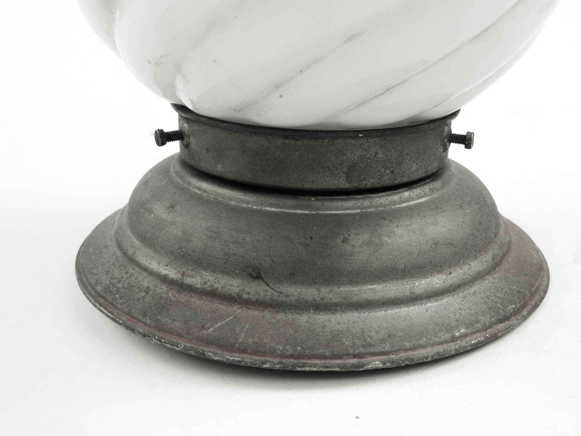 Art Deco ceiling light, white glass, Poland, 1930s. - 104927