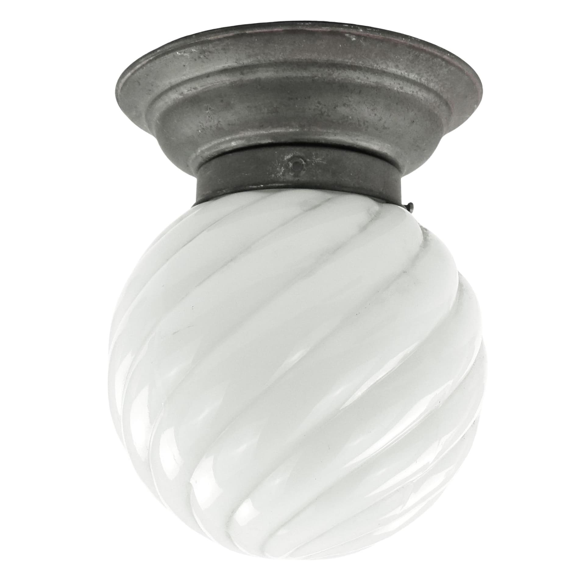 Art Deco ceiling light, white glass, Poland, 1930s.