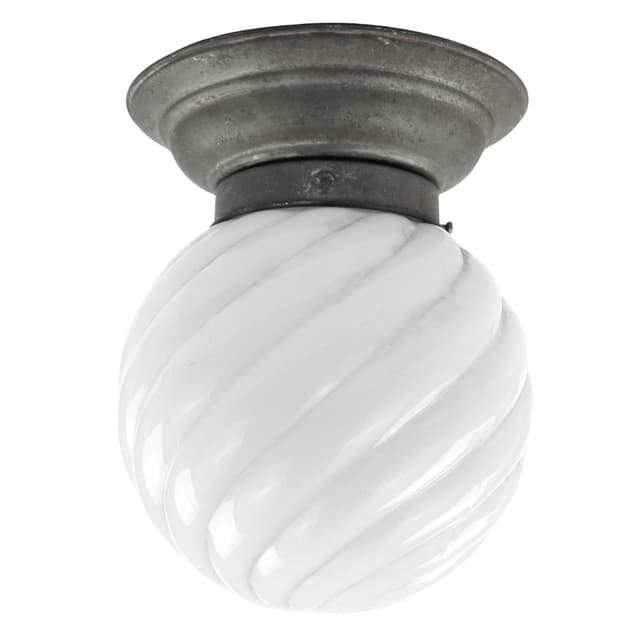 Art Deco ceiling light, white glass, Poland, 1930s. - DIMENSION