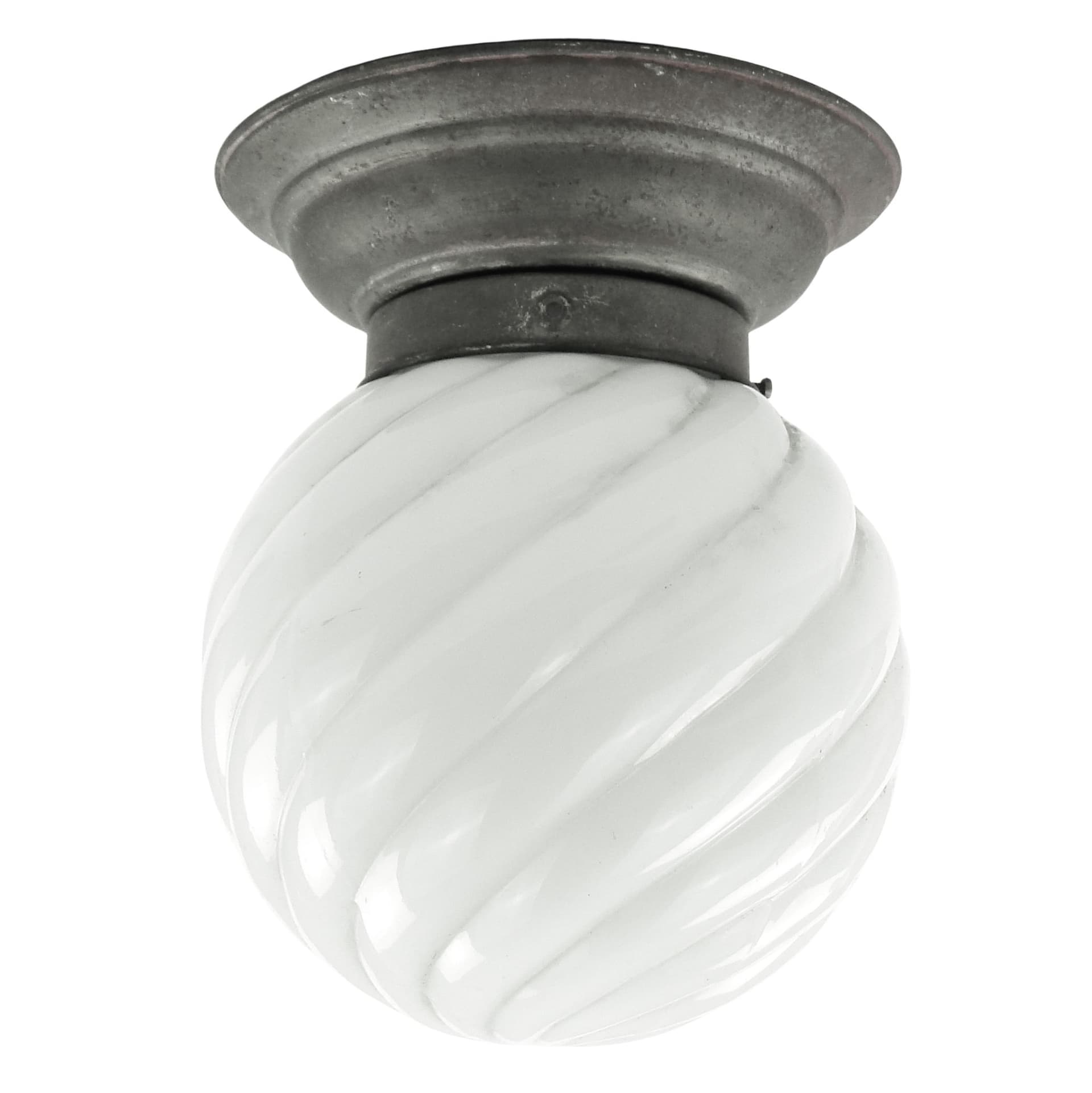 Art Deco ceiling light, white glass, Poland, 1930s. - 105693