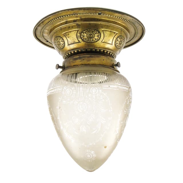 Ceiling Light, Art Nouveau, frosted glass, Austria, 1930s - DIMENSION