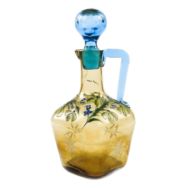 Karafka, Art Nouveau, szkło, Czechosłowacja, początek XX w. - WYMIARY