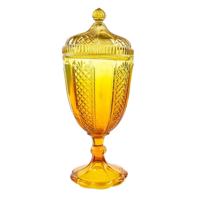 Bomboniera Art Deco, szkło prasowane, Ząbkowice, Polska, lata 70. - WYMIARY