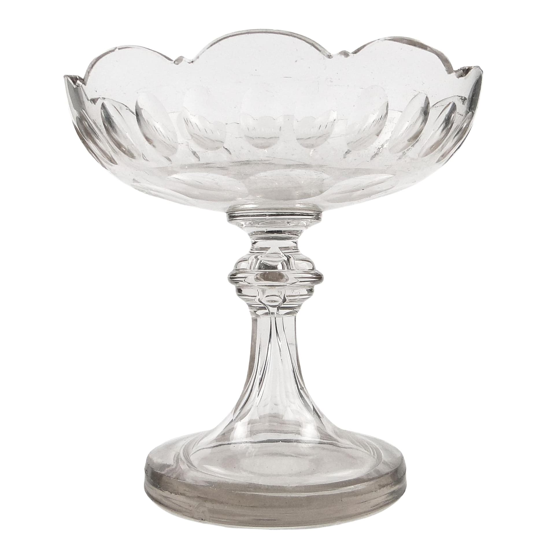 Biedermeier centerpiece, clear crystal, Czech Republic, 19th c.