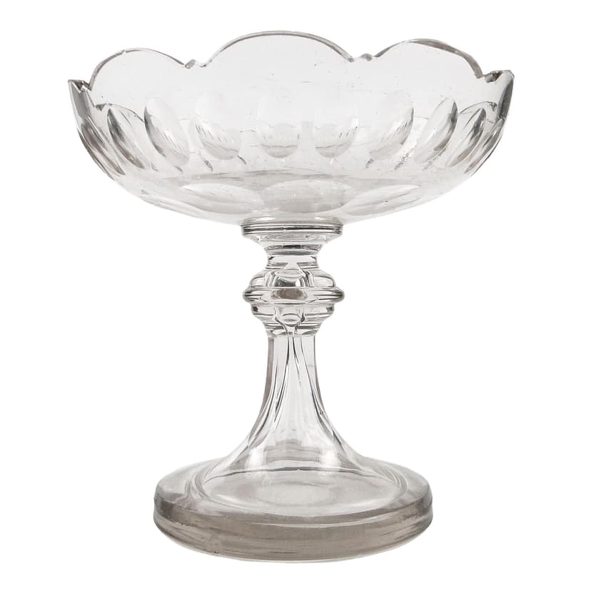Biedermeier centerpiece, clear crystal, Czech Republic, 19th c.