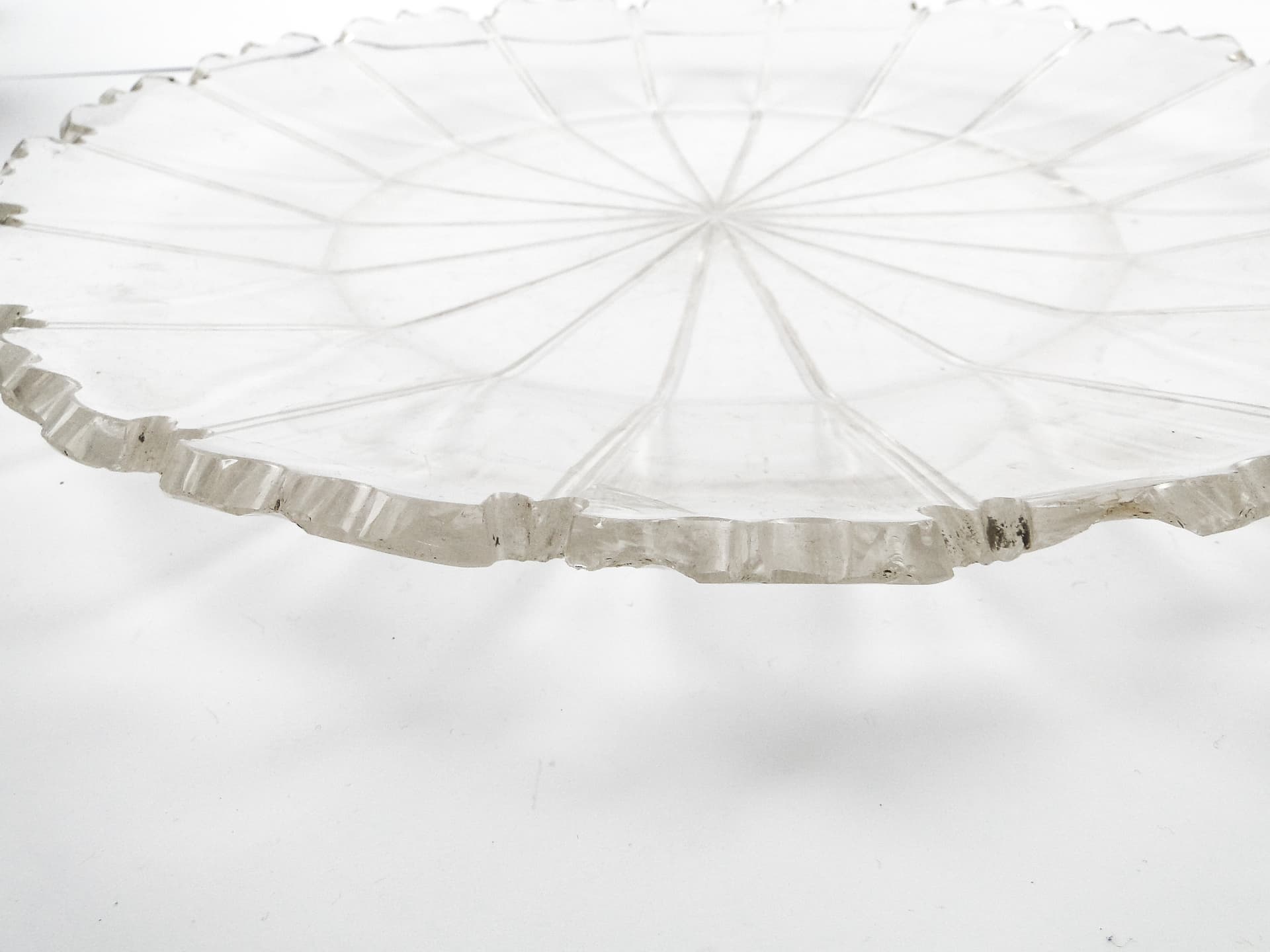 Patera Biedermeier, kryształ transparentny, Czechy, XIX w. - 105094