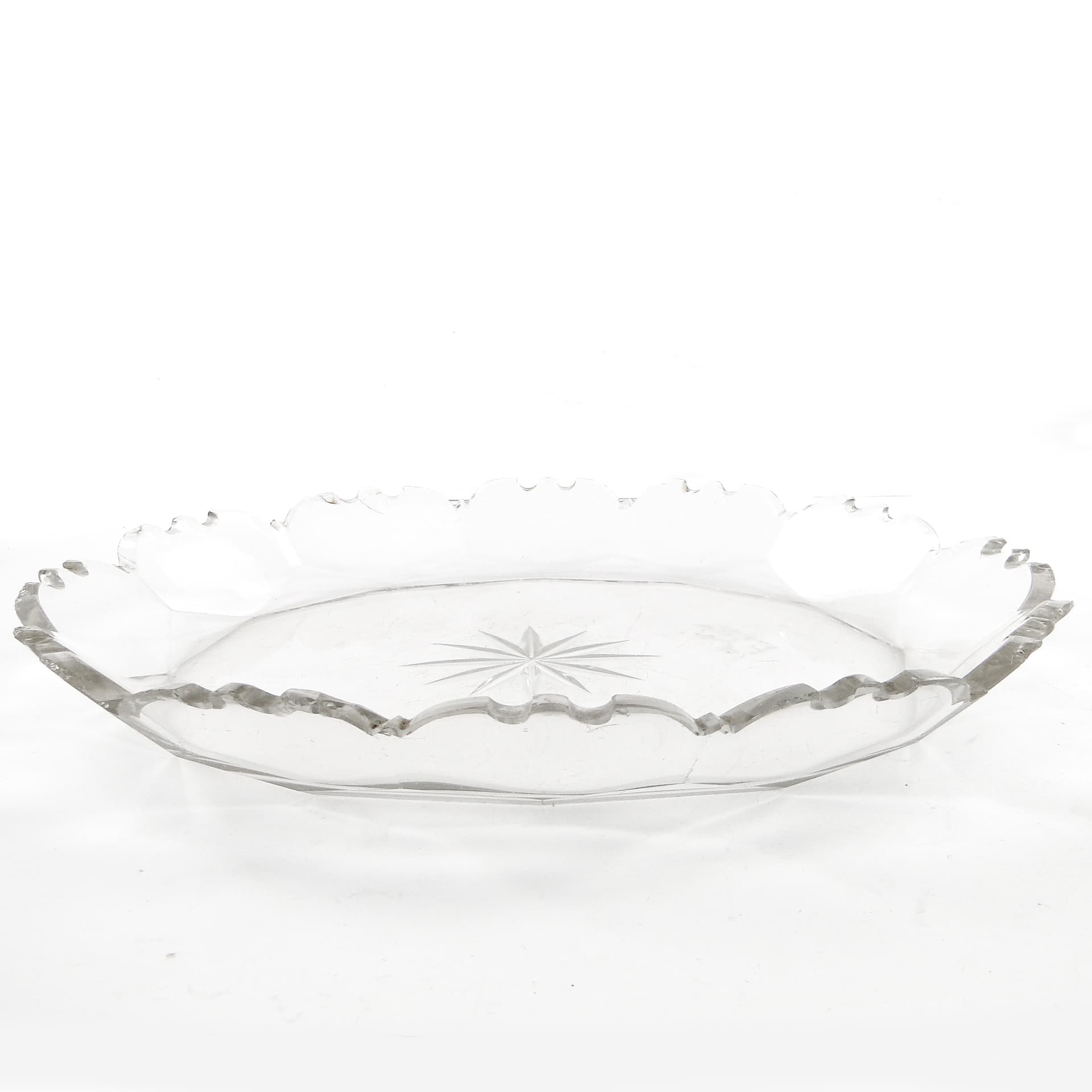 Patera Biedermeier, kryształ transparentny, Czechy, XIX w. - 105105