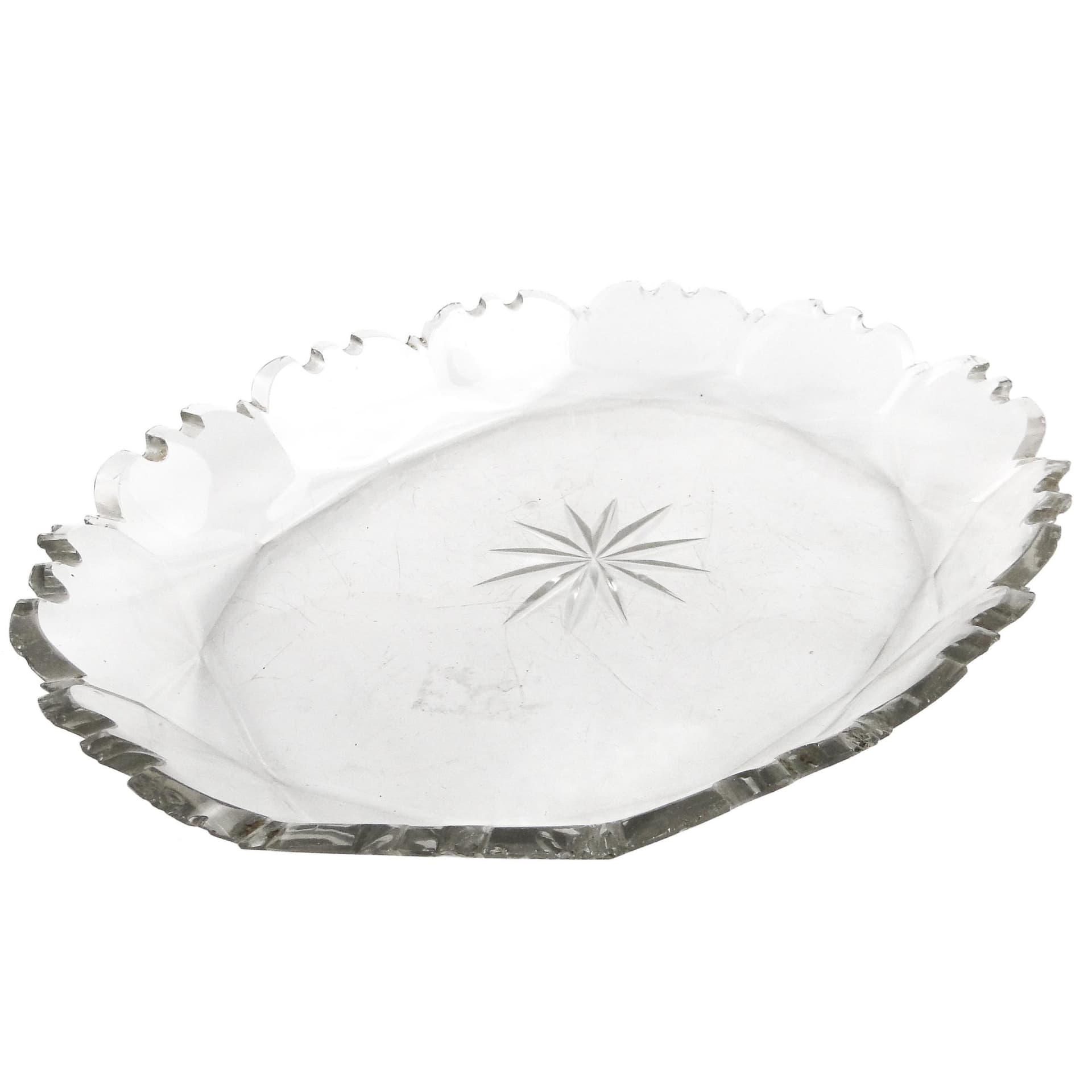 Patera Biedermeier, kryształ transparentny, Czechy, XIX w.