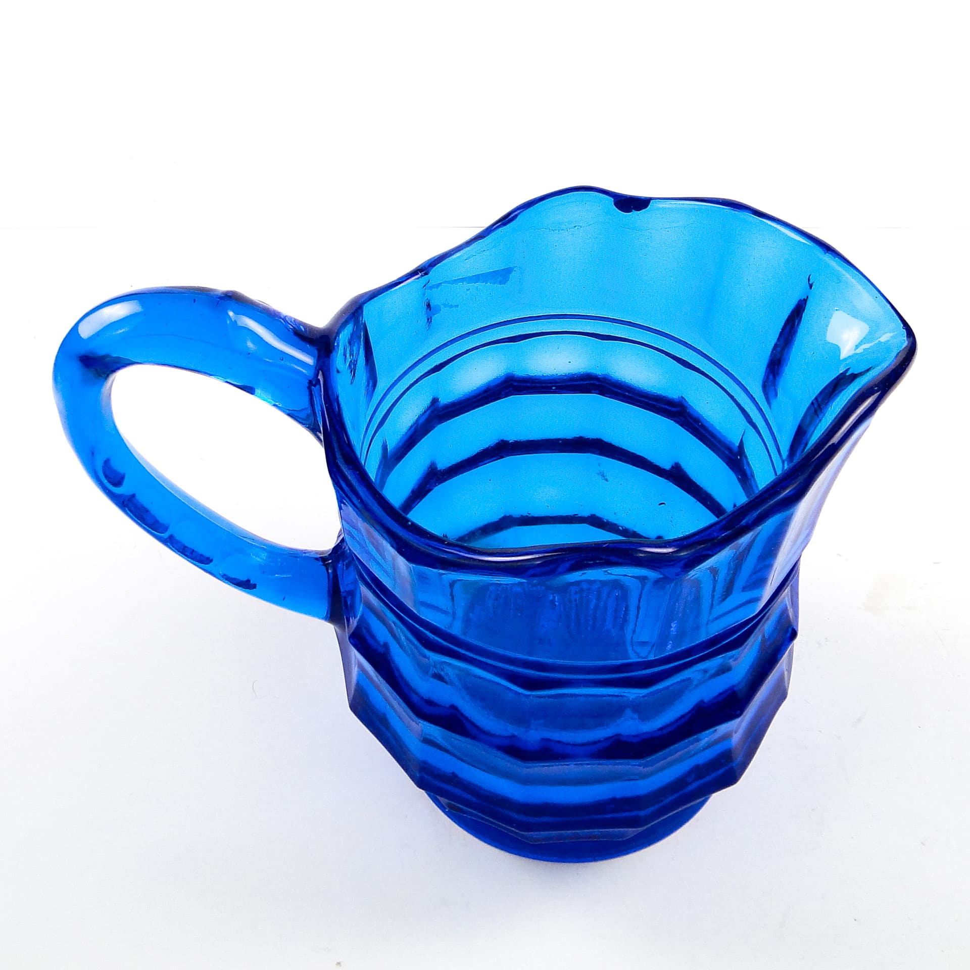 Mlecznik Art Deco, szkło kobaltowe, Belgia, lata 30. - 105264