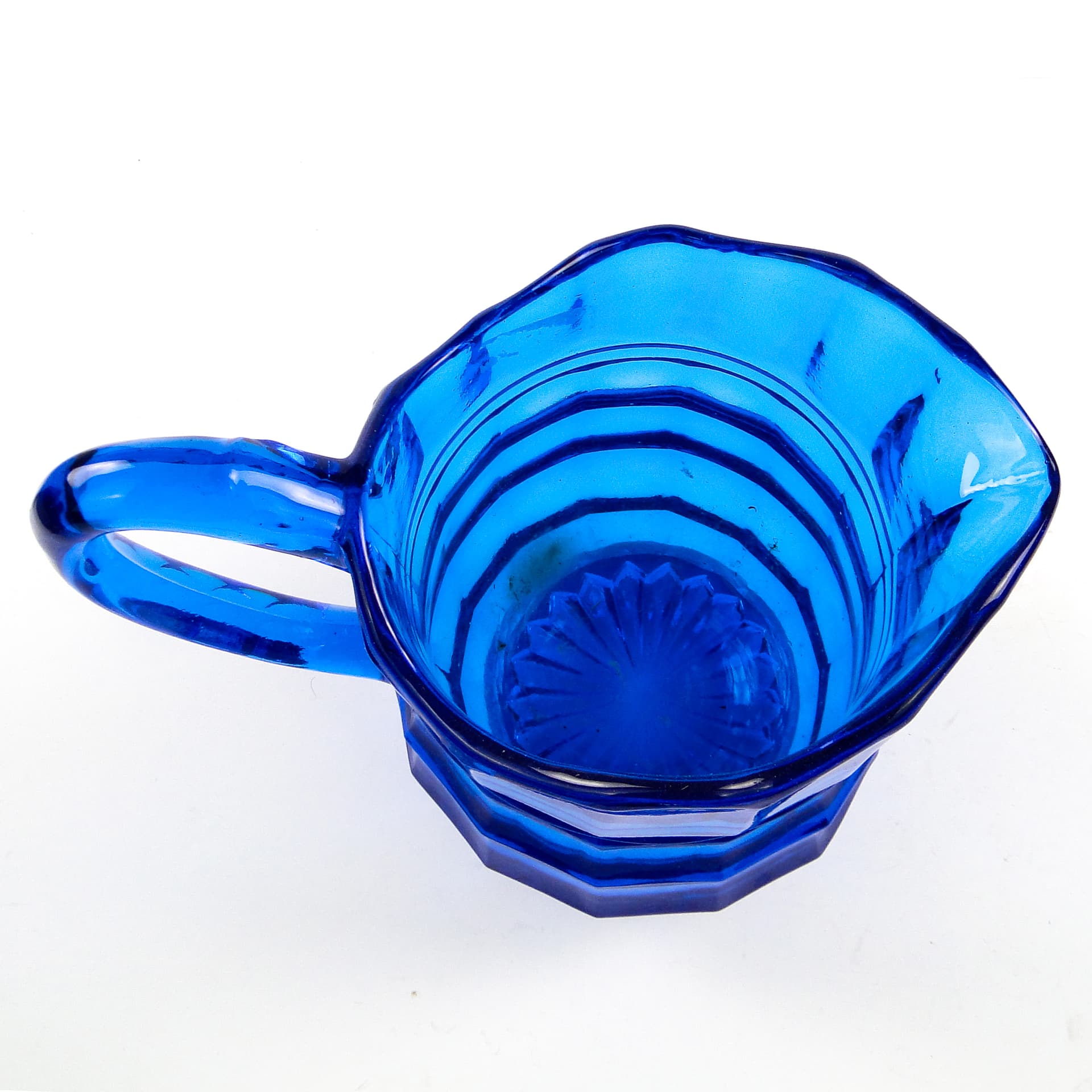 Mlecznik Art Deco, szkło kobaltowe, Belgia, lata 30. - 105265