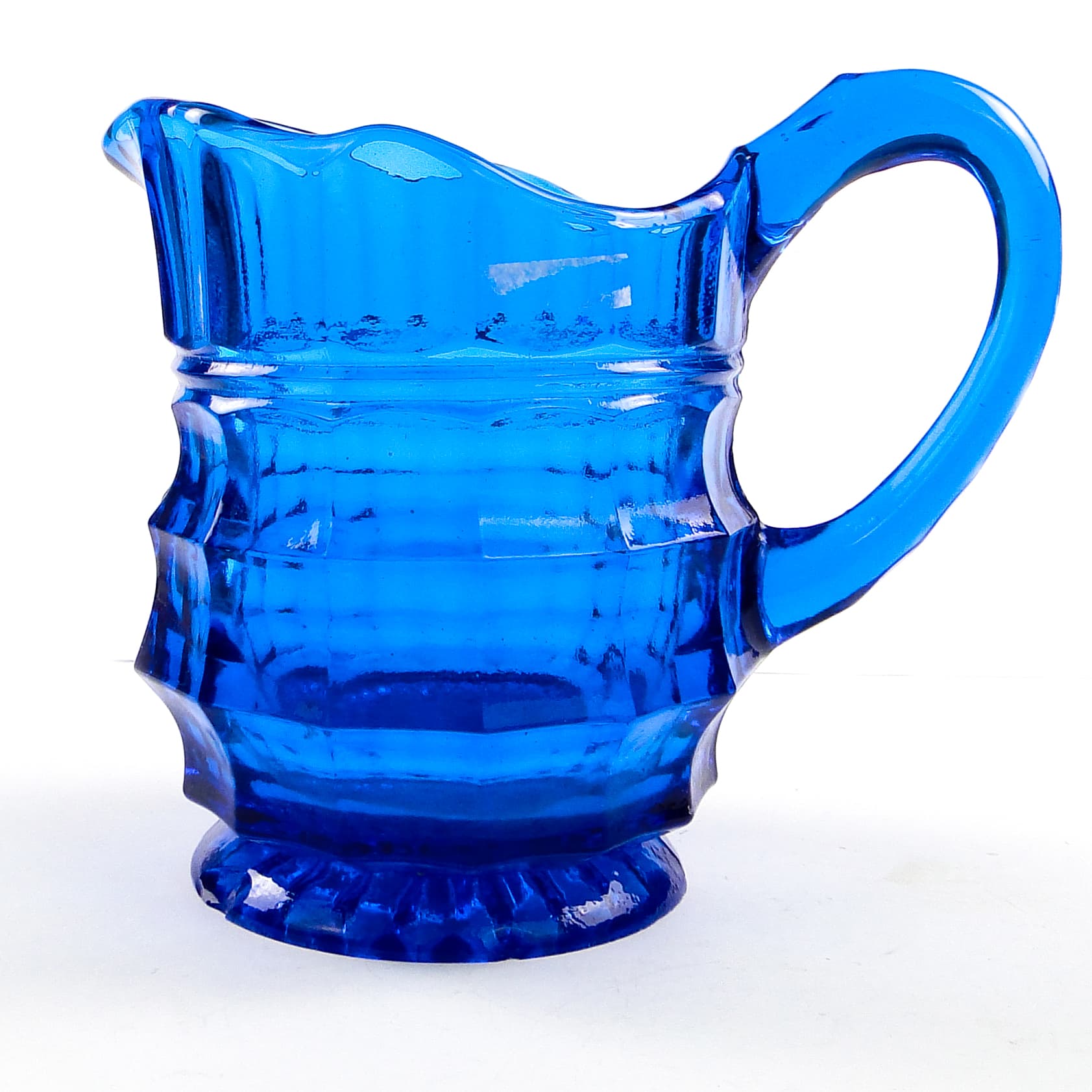 Mlecznik Art Deco, szkło kobaltowe, Belgia, lata 30. - 105258