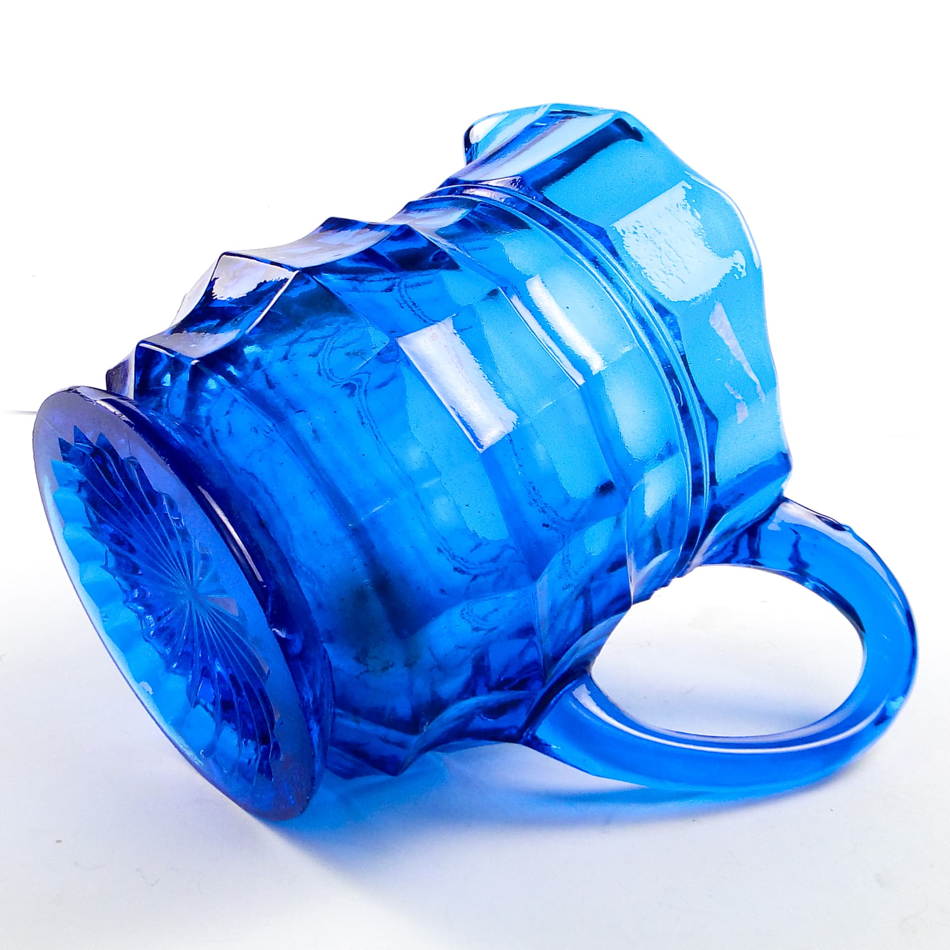 Mlecznik Art Deco, szkło kobaltowe, Belgia, lata 30. - 105266