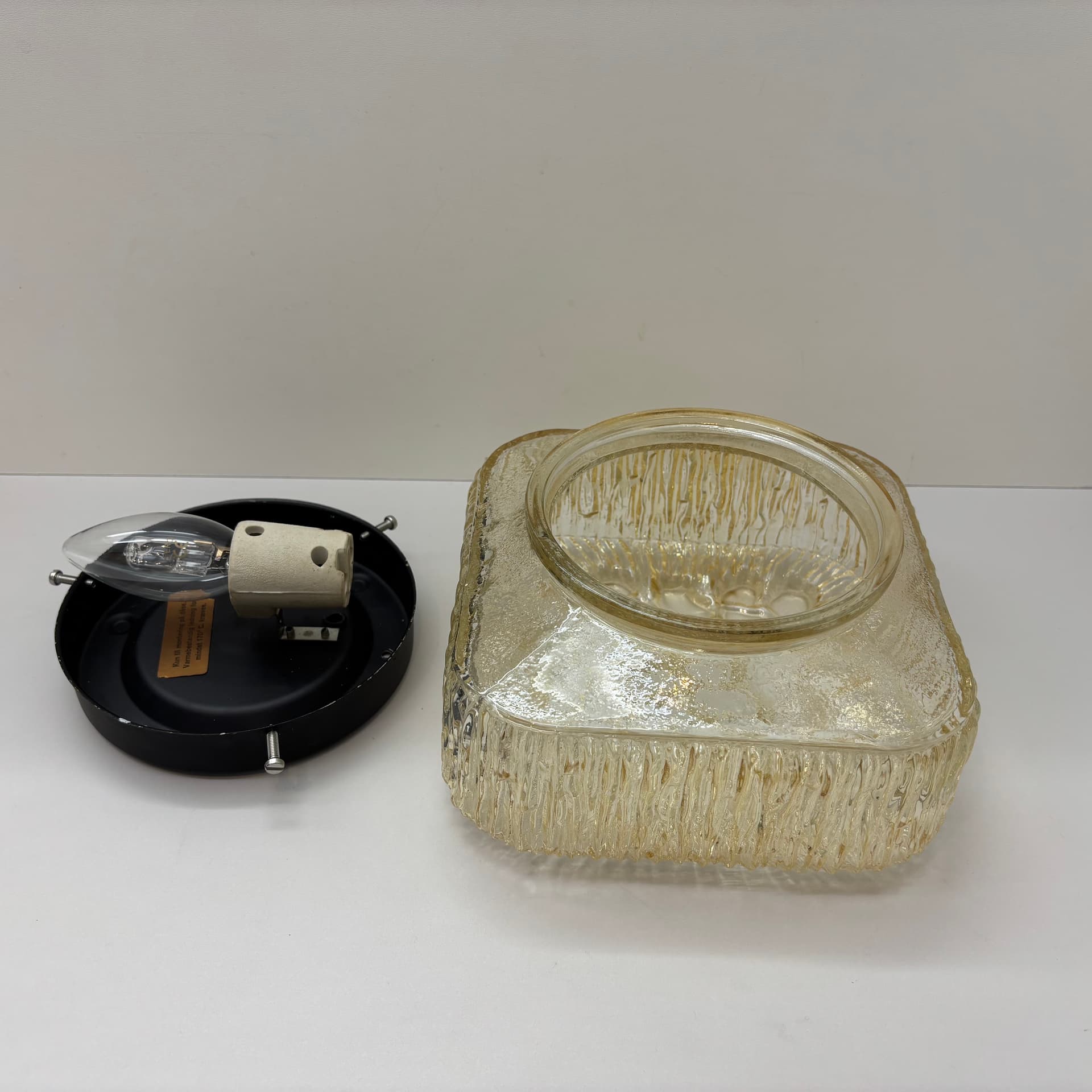 Plafon, transparentny, szkło, Dania, lata 70. - 105255