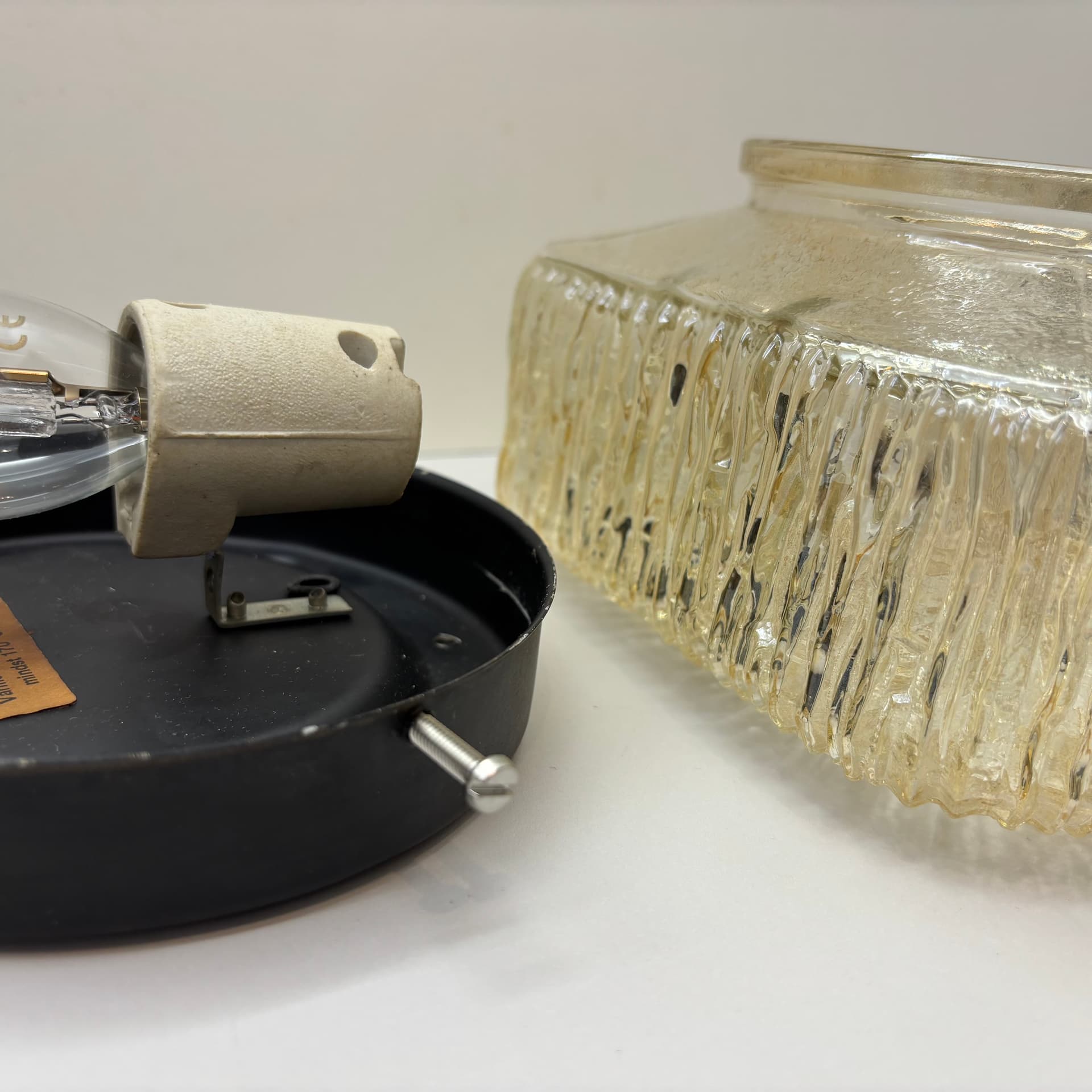 Plafon, transparentny, szkło, Dania, lata 70. - 105250