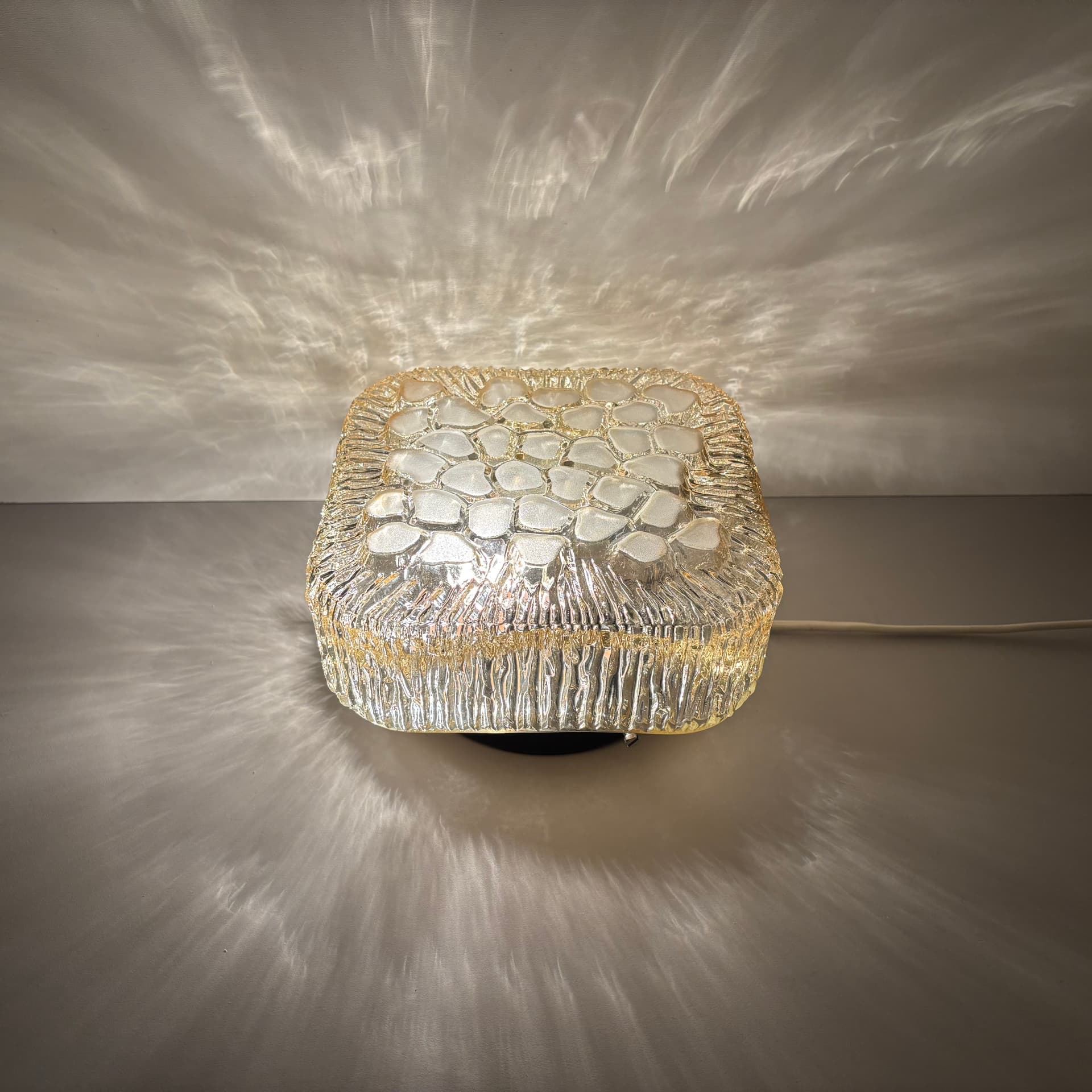 Plafon, transparentny, szkło, Dania, lata 70. - 105252