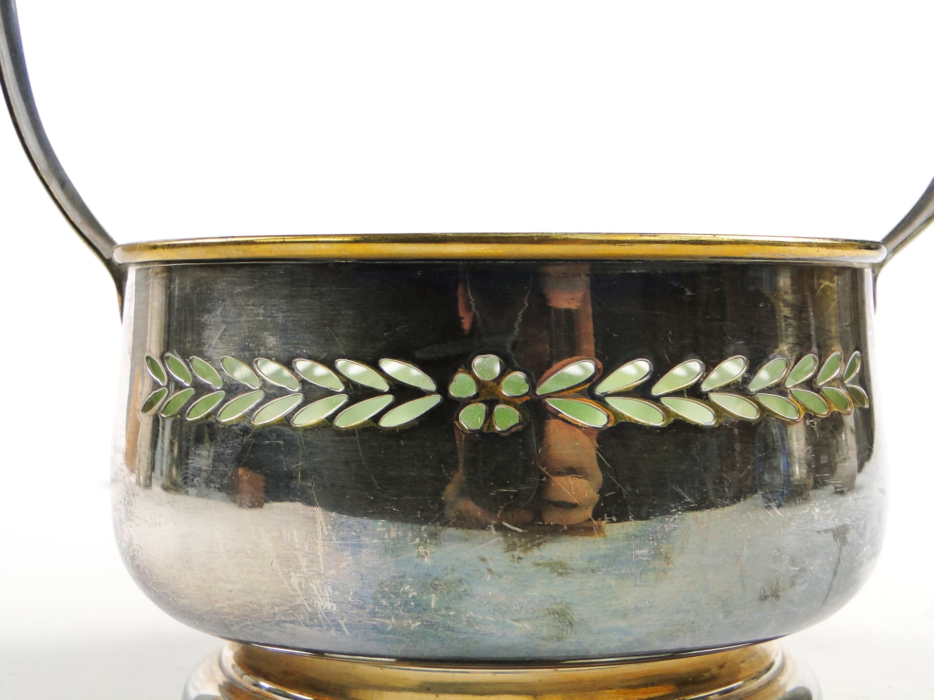 Cukiernica Art Nouveau, mosiądz srebrzony, Węgry, lata 30. - 105341