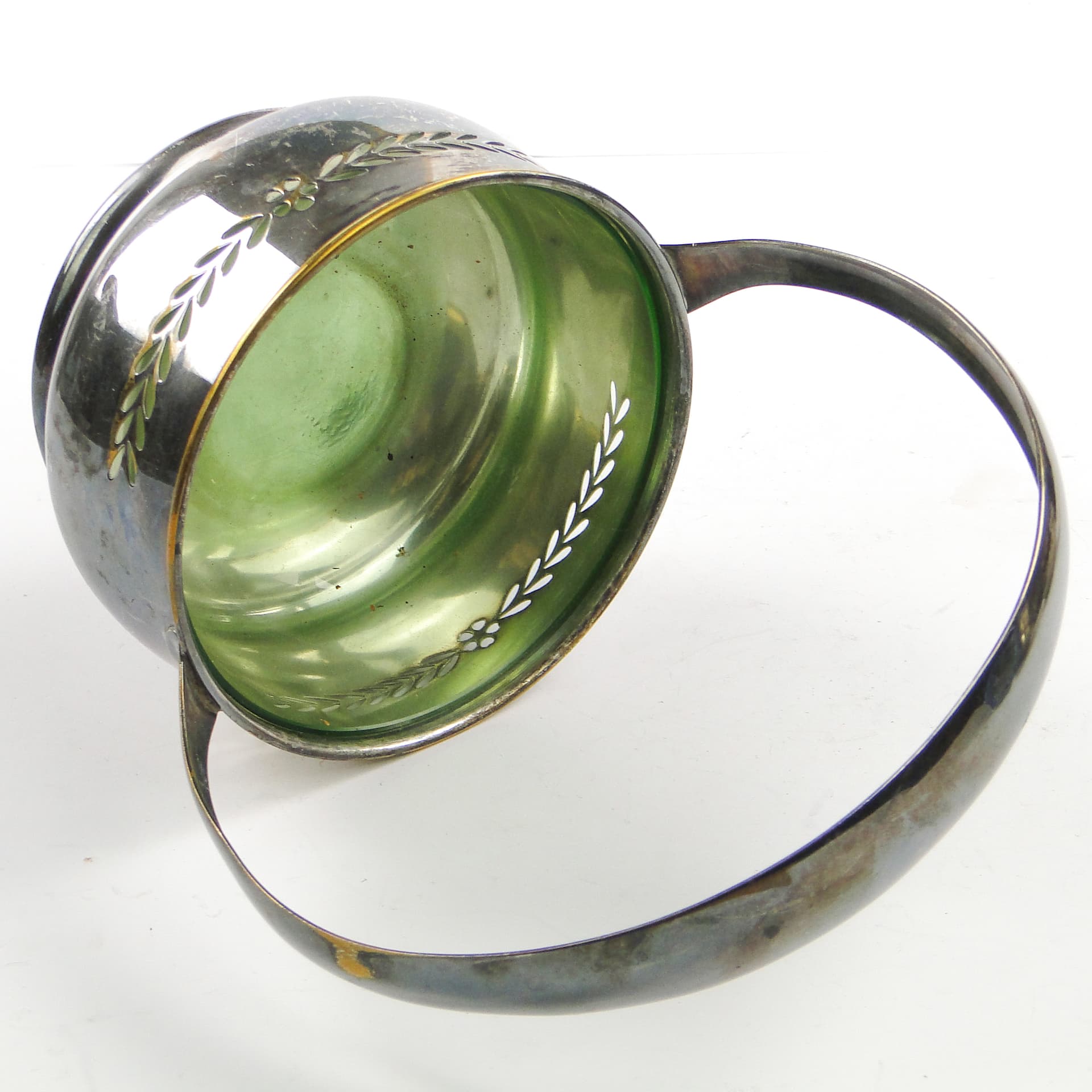 Cukiernica Art Nouveau, mosiądz srebrzony, Węgry, lata 30. - 105345