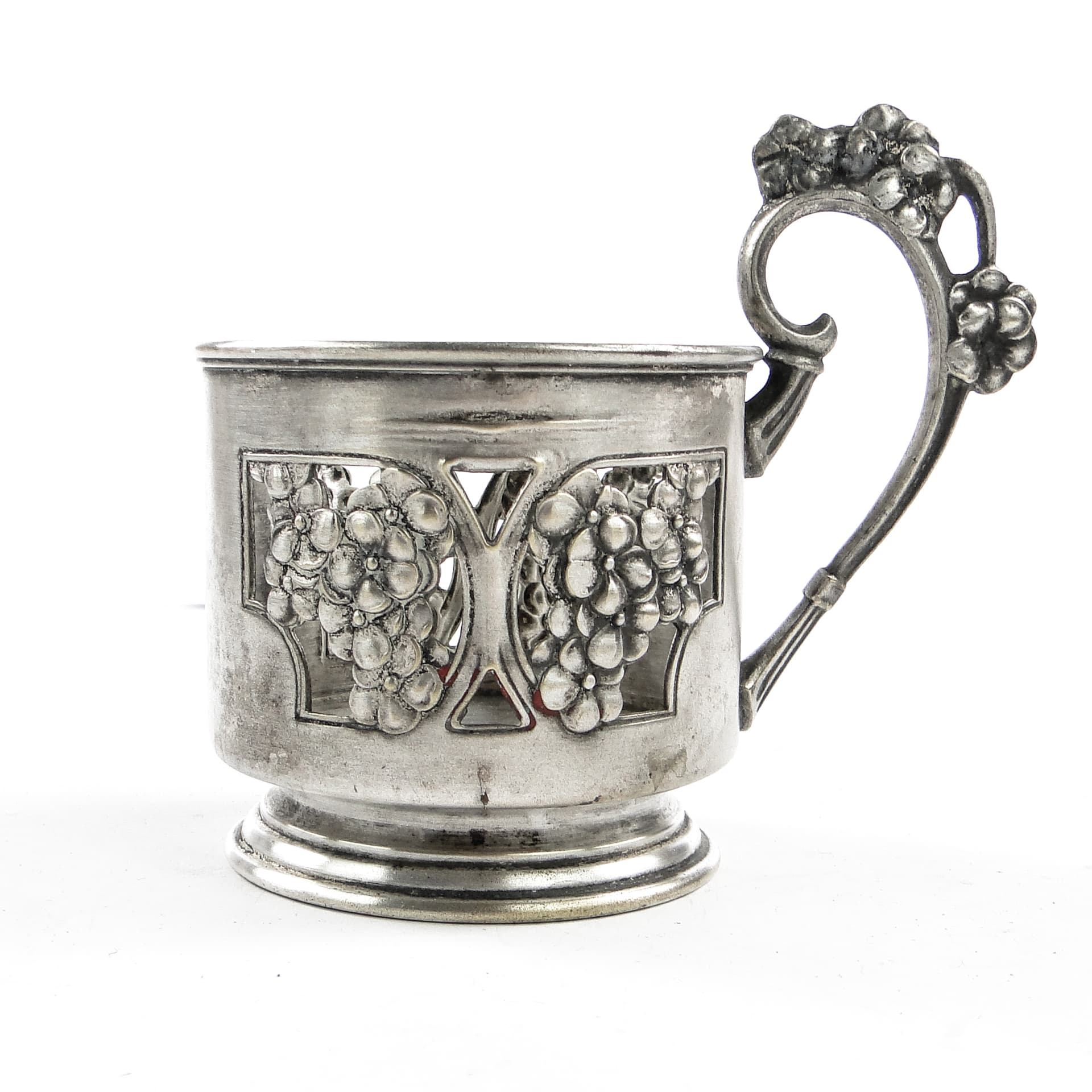 Art Nouveau tea glass holder, silver-plated brass, Norblin, Poland, early 20th c. - 105370