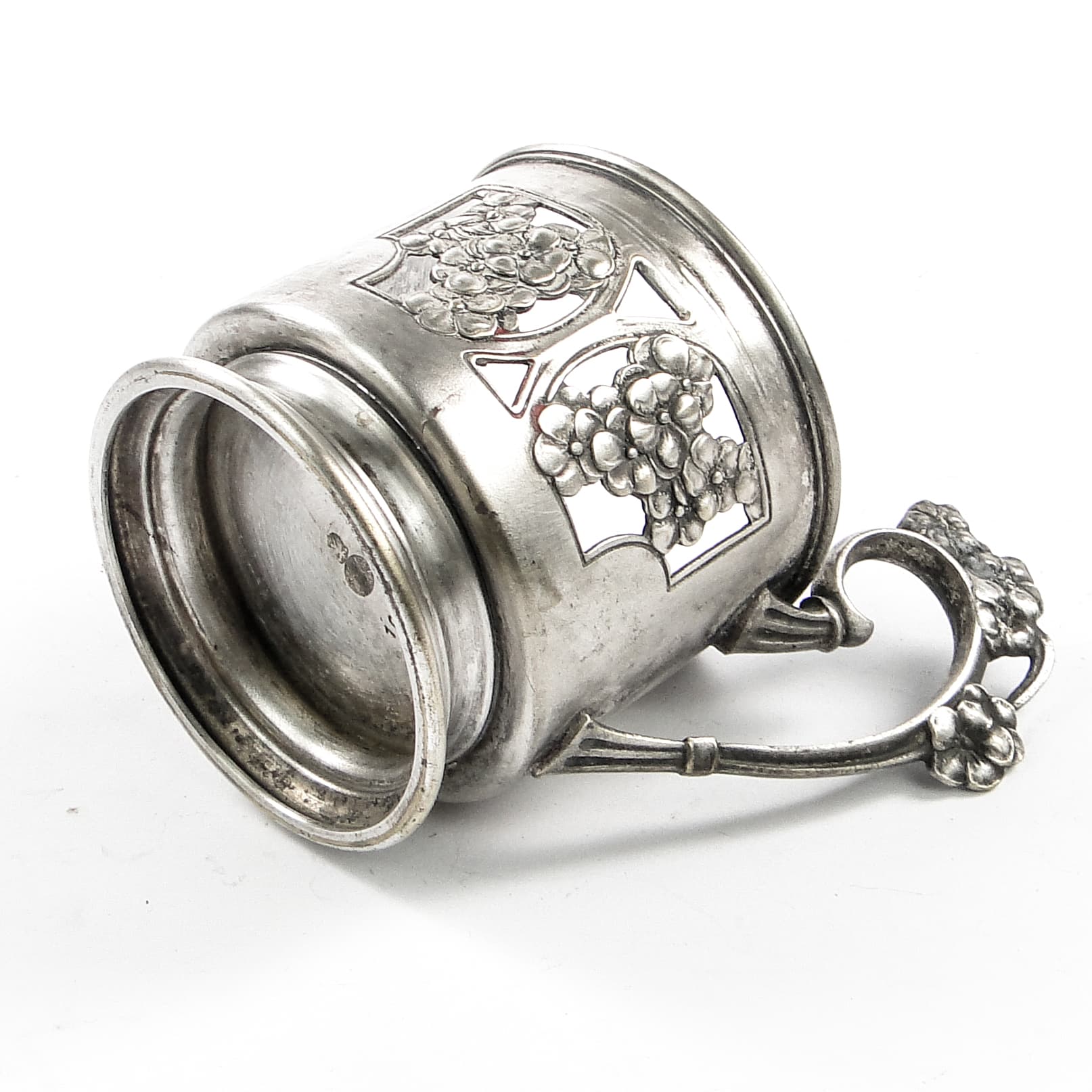 Art Nouveau tea glass holder, silver-plated brass, Norblin, Poland, early 20th c. - 105373