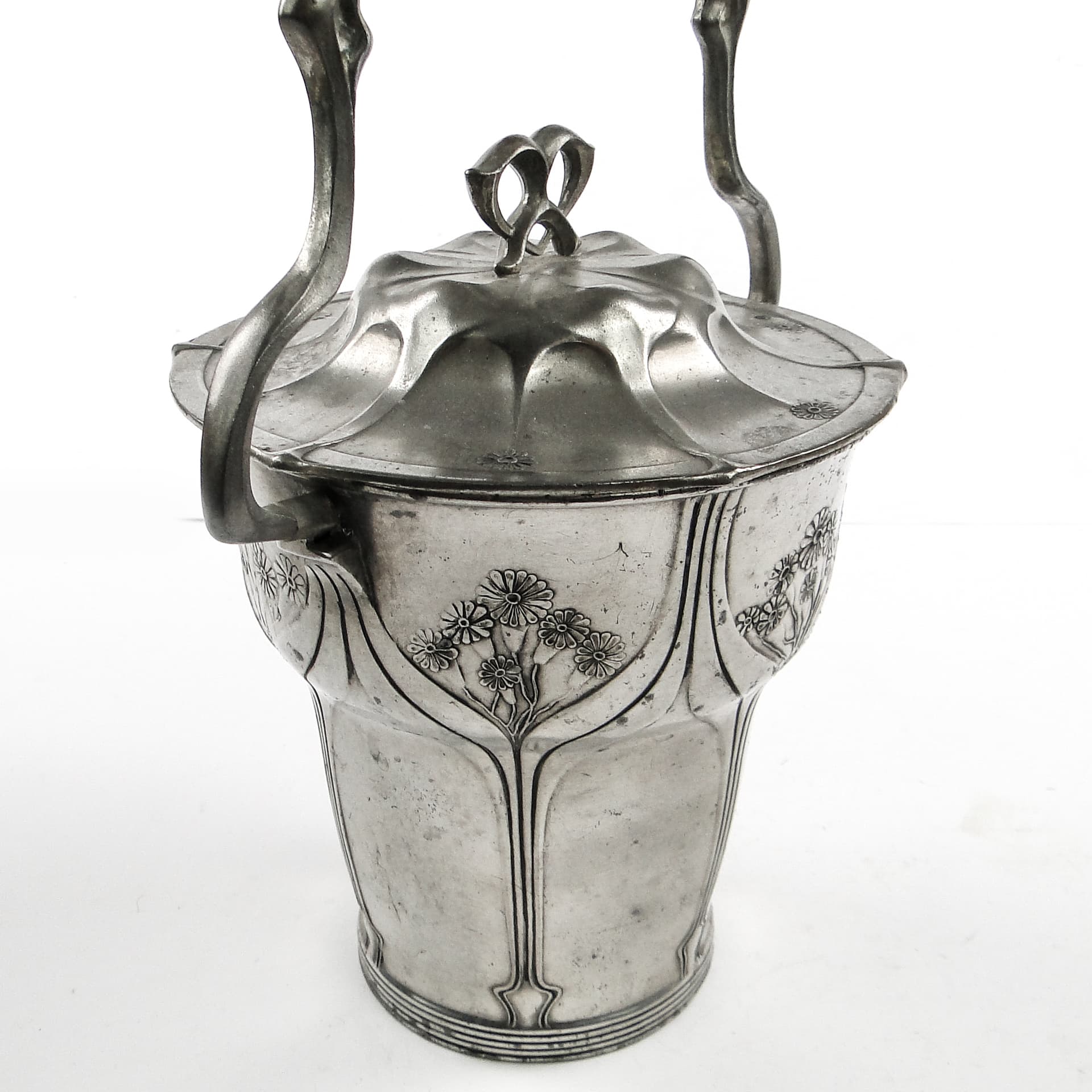 Herbatnica Art Nouveau, cyna srebrzona, Orivit, Niemcy, pocz. XX w. - 105399