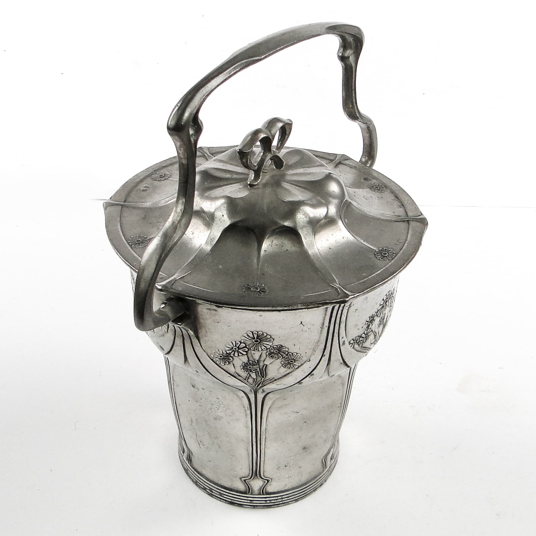 Herbatnica Art Nouveau, cyna srebrzona, Orivit, Niemcy, pocz. XX w. - 105400