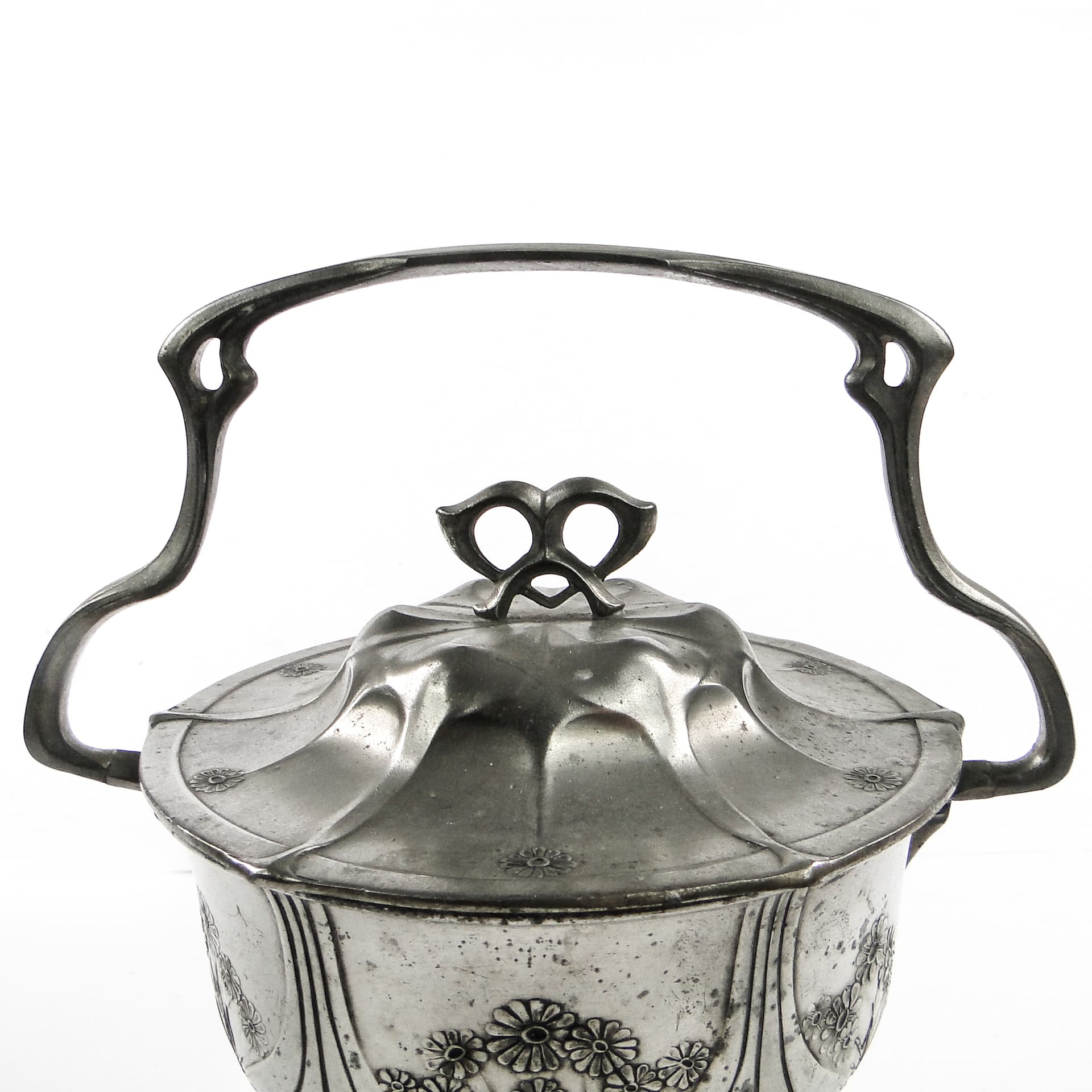 Herbatnica Art Nouveau, cyna srebrzona, Orivit, Niemcy, pocz. XX w. - 105402