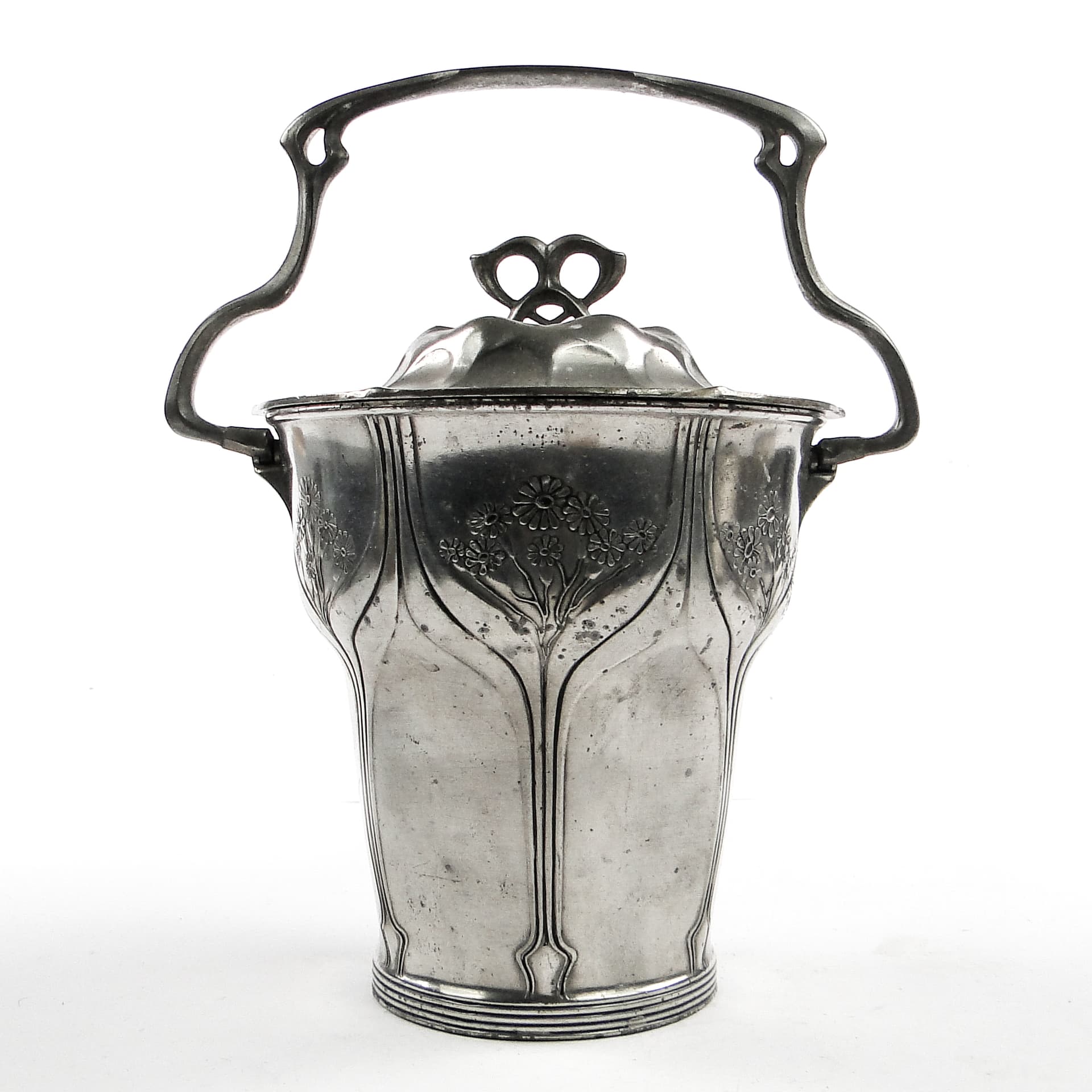 Herbatnica Art Nouveau, cyna srebrzona, Orivit, Niemcy, pocz. XX w. - 105397