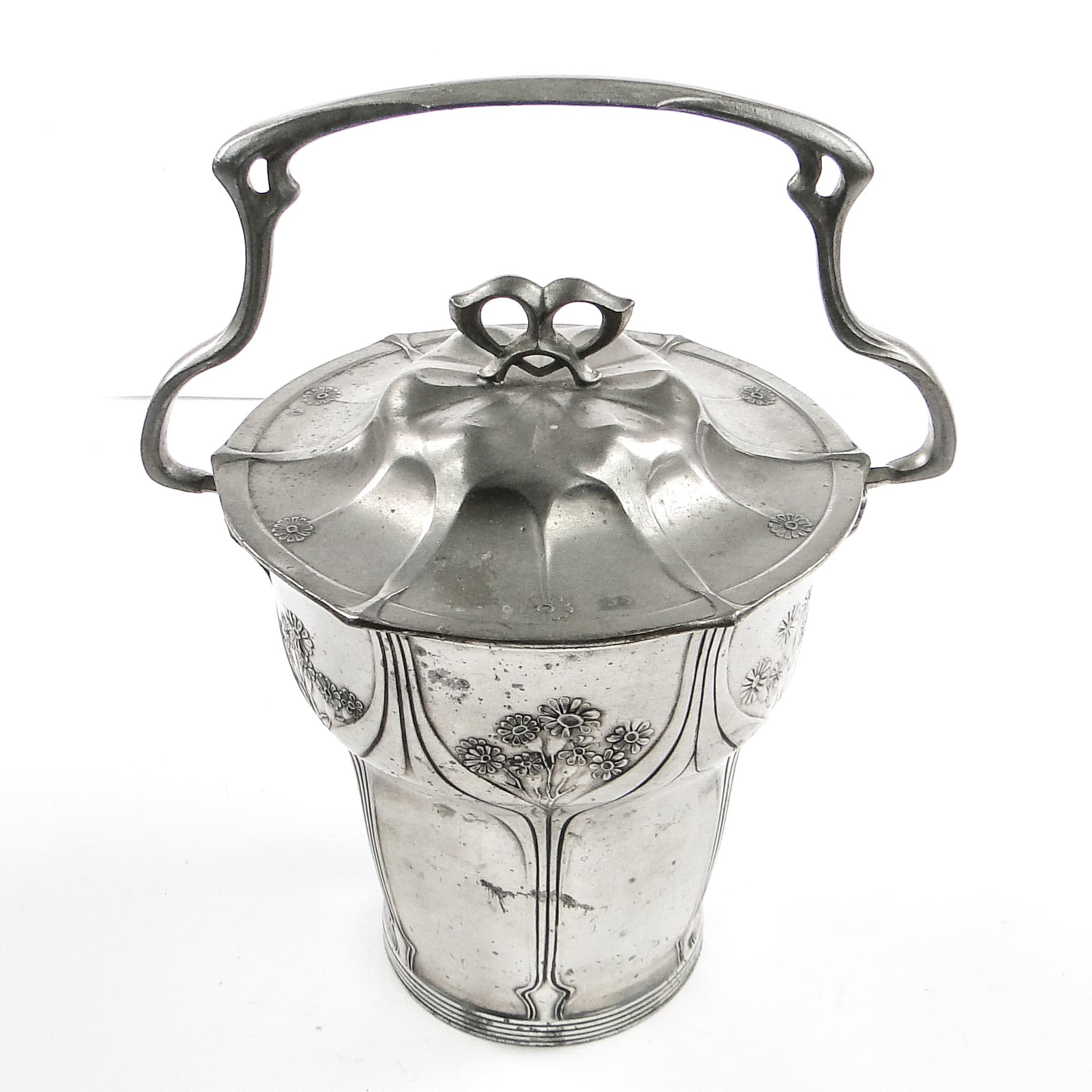 Herbatnica Art Nouveau, cyna srebrzona, Orivit, Niemcy, pocz. XX w. - 105401